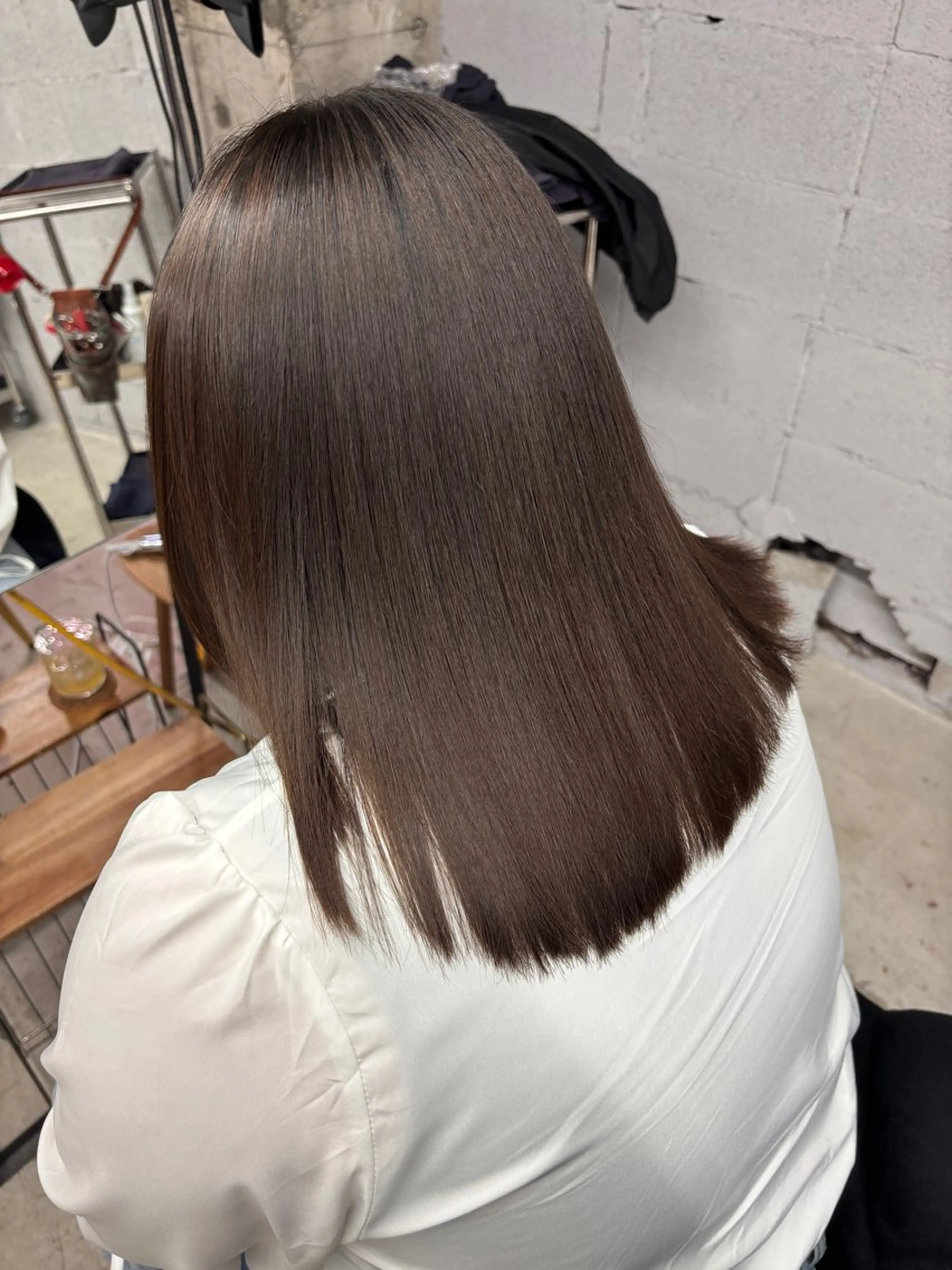 ミディアム 髪質改善 縮毛矯正 ヘアカラー 透明感ｶﾗｰ🫧 Rico💗空き🈶のヘアスタイル