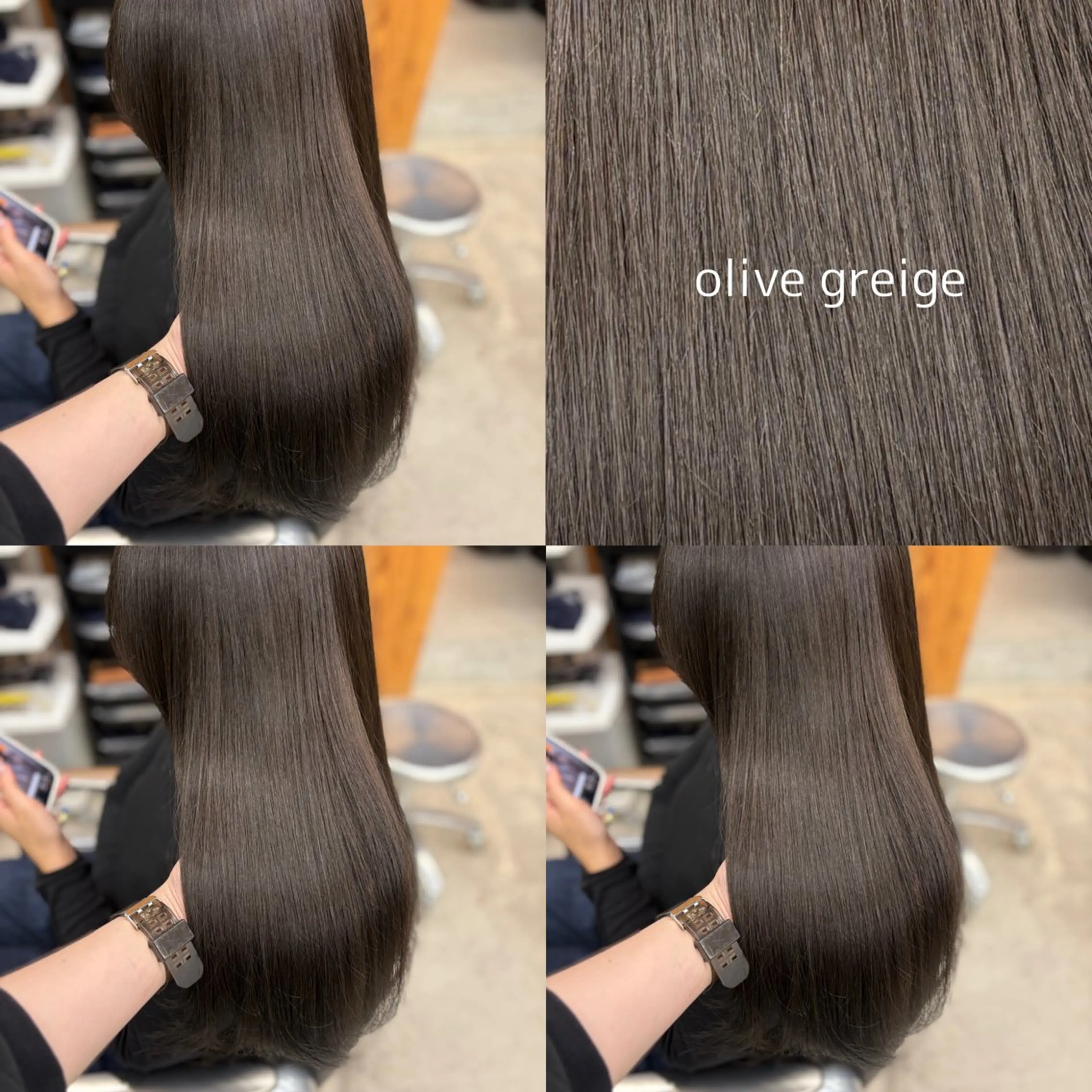 ロング カラー グレージュ オリーブグレージュ オリーブグレー カット ヘアカラー トリートメント 暖色/ブラウン/ 透明感/ゆうかのヘアスタイル