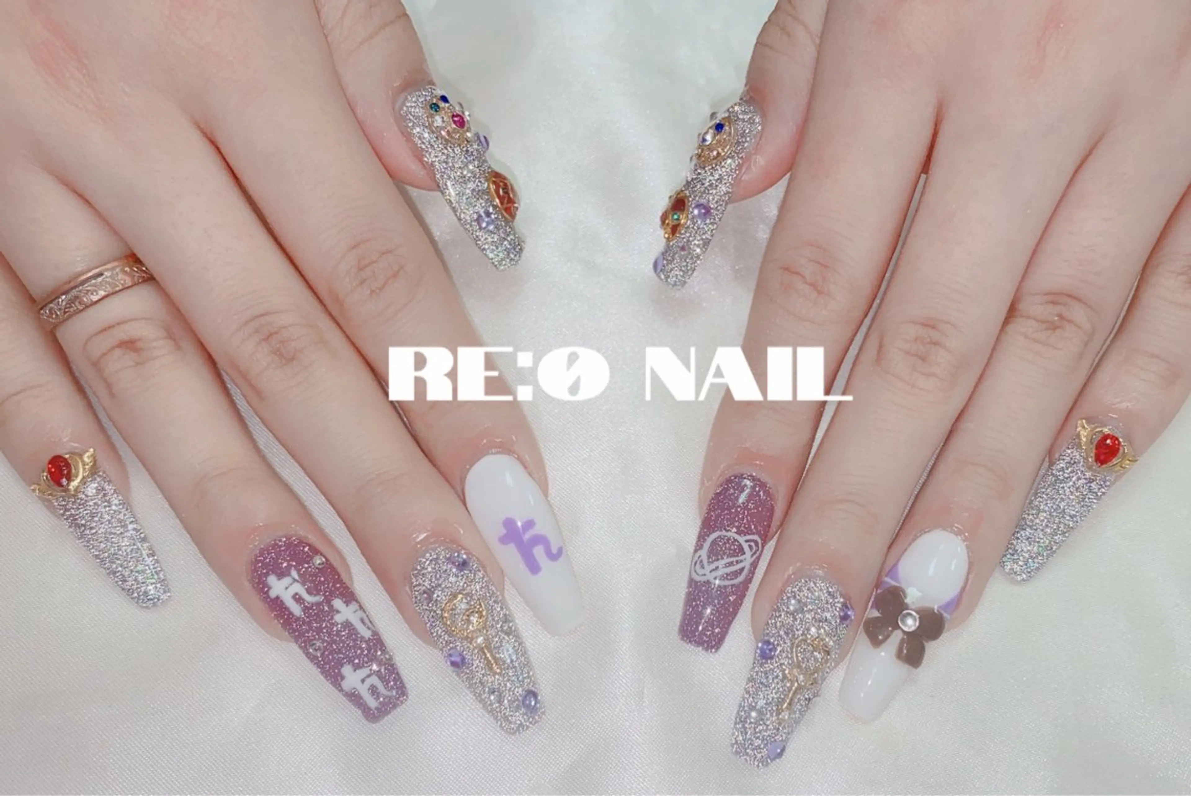 ネイル シルバー ハンドネイル Re:Ø nail 🩵TSUJIのネイルデザイン