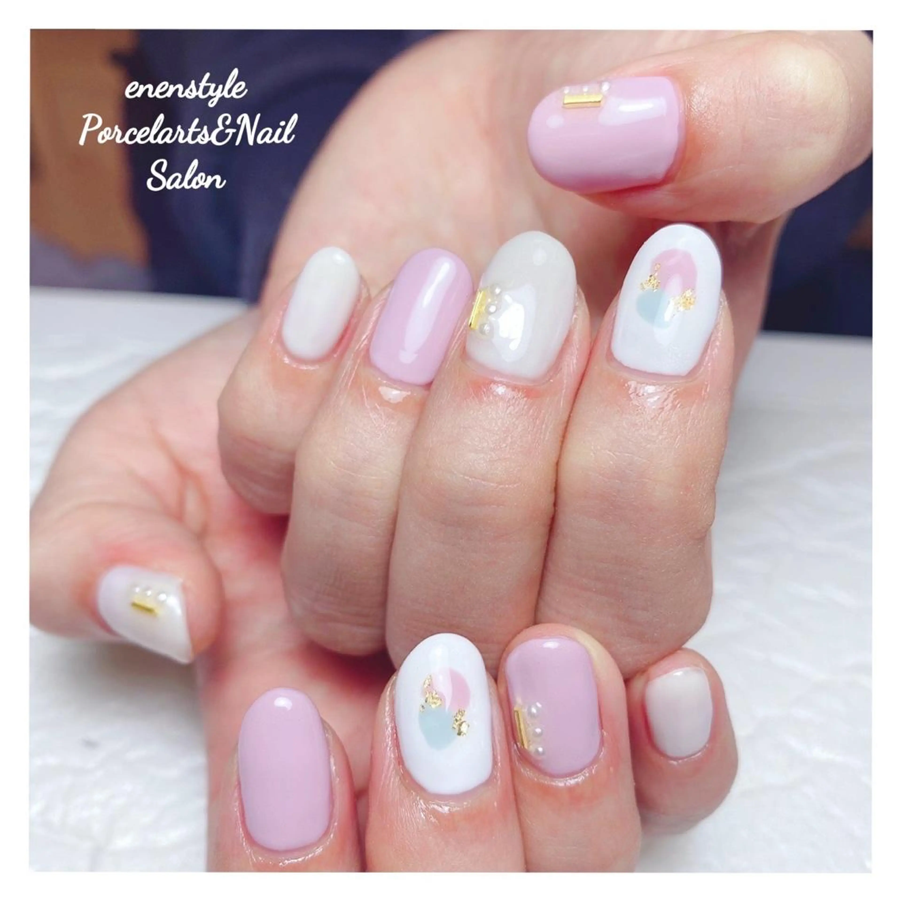 ミディアム ネイル ハンドネイル 👑enen style👑のネイルデザイン