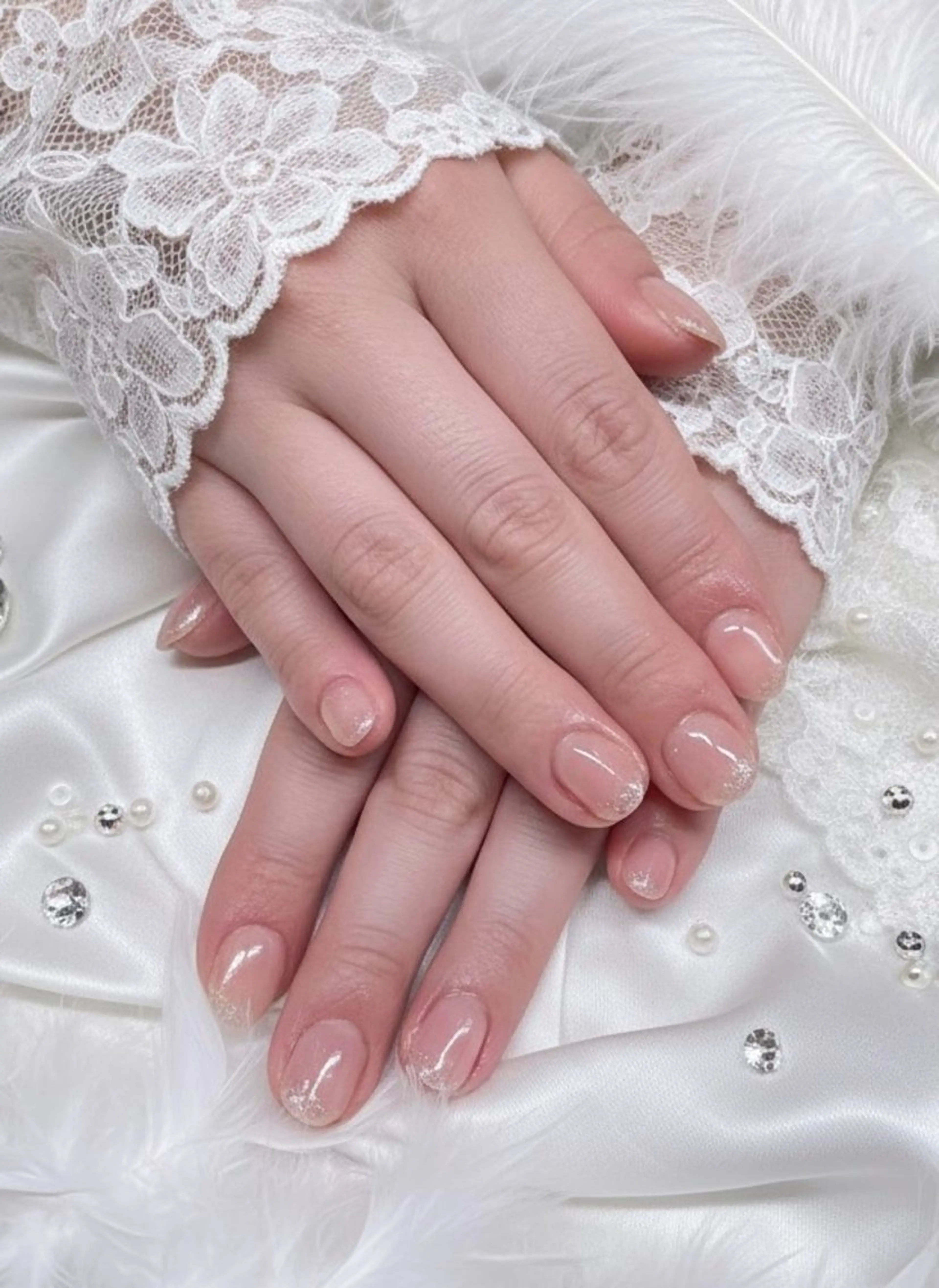 ネイル ピンク ピンクベージュ シルバー ホワイト ハンドネイル TUNEHA堂 (チュネハドウ)のネイルデザイン