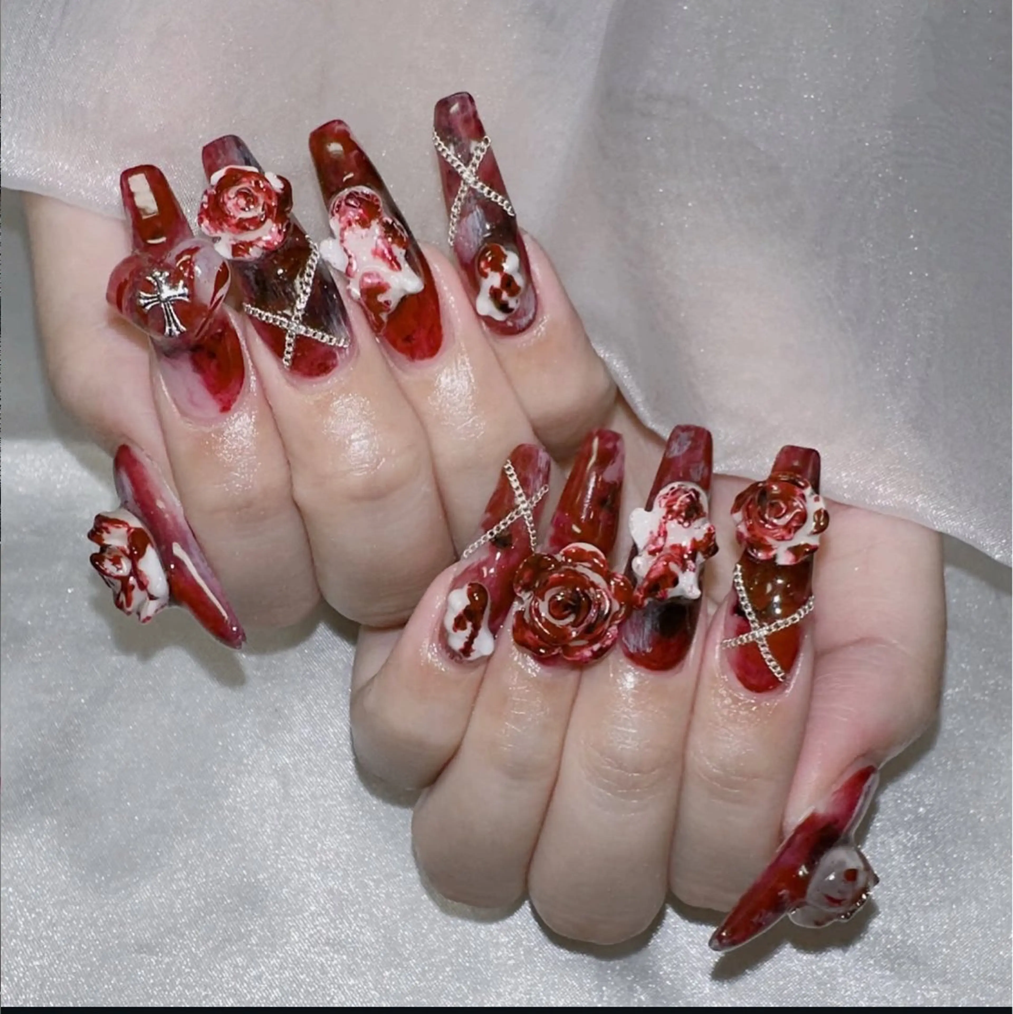 ネイル チークネイル 桜ネイル フットネイル ジェルネイル ハロウィン XIINH NAIL SALONのネイルデザイン