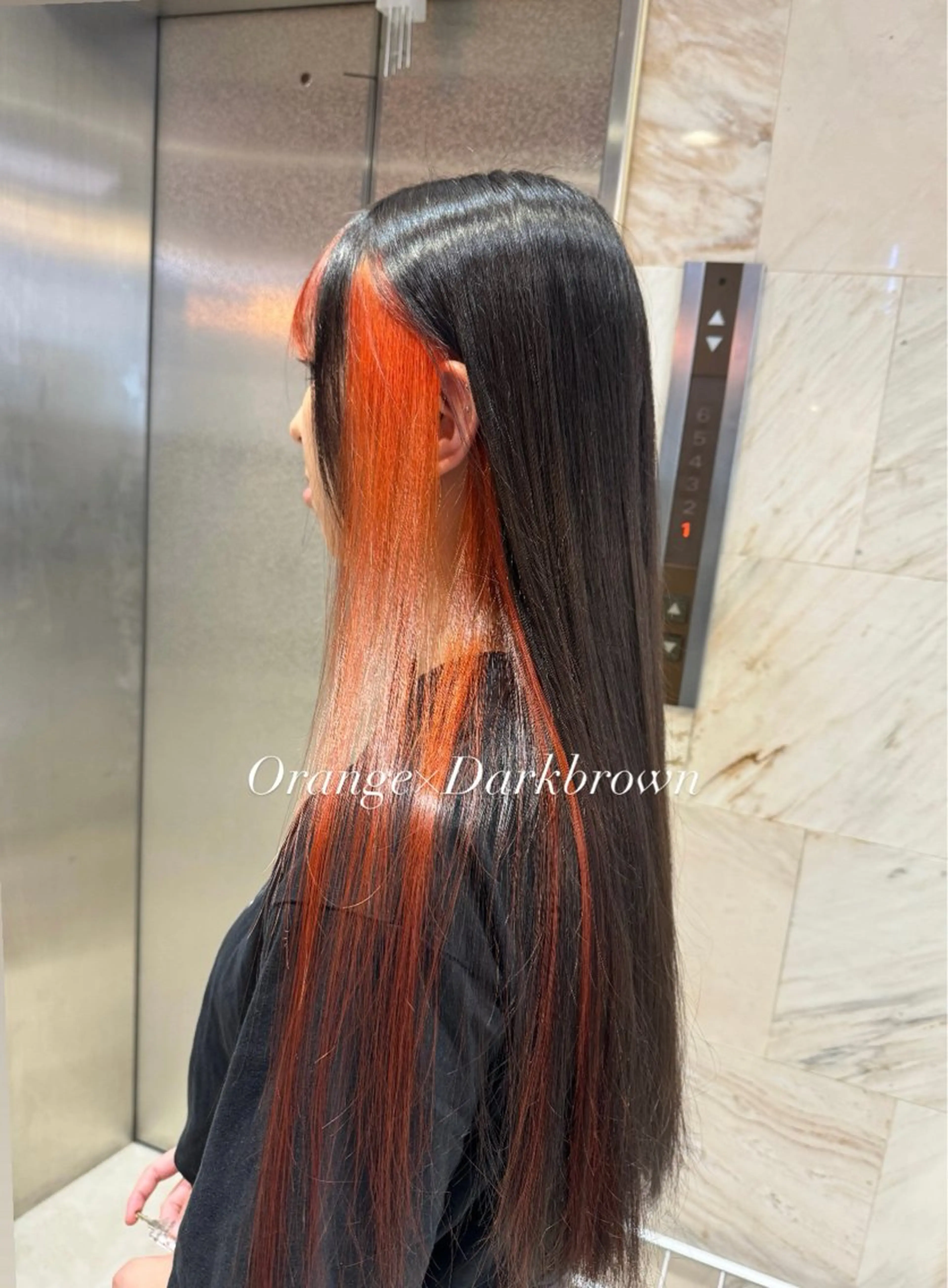 ロング 顔周りカット 韓国風ヘア レイヤーカット ヘアカラー 前原 星音のヘアスタイル