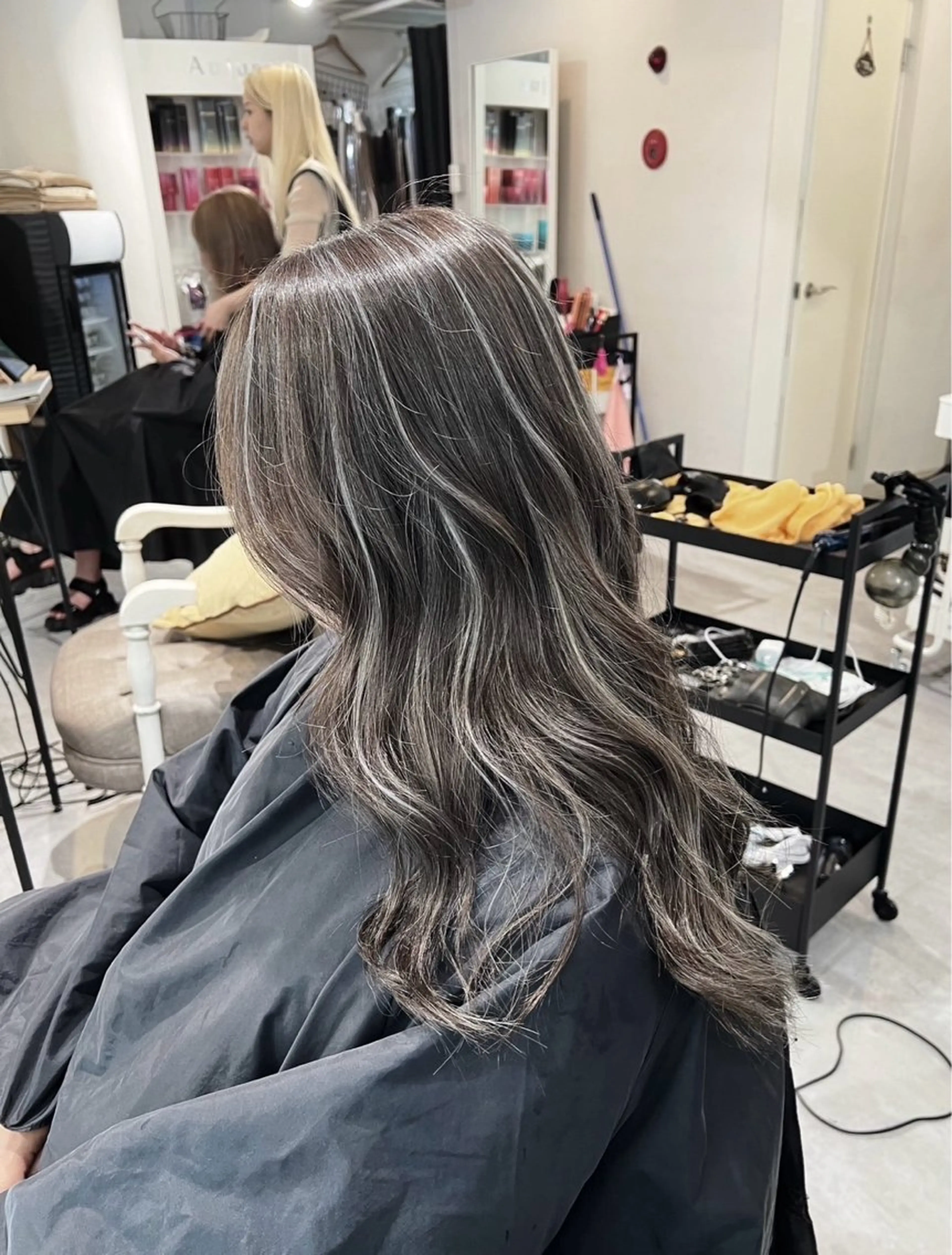 ロング カラー ダークグレー ダークグレージュ グレージュ ハイライトカラー ハイライト ヘアカラー トリートメント ROBIN所属・指名数No.1 /NAOYAのヘアスタイル
