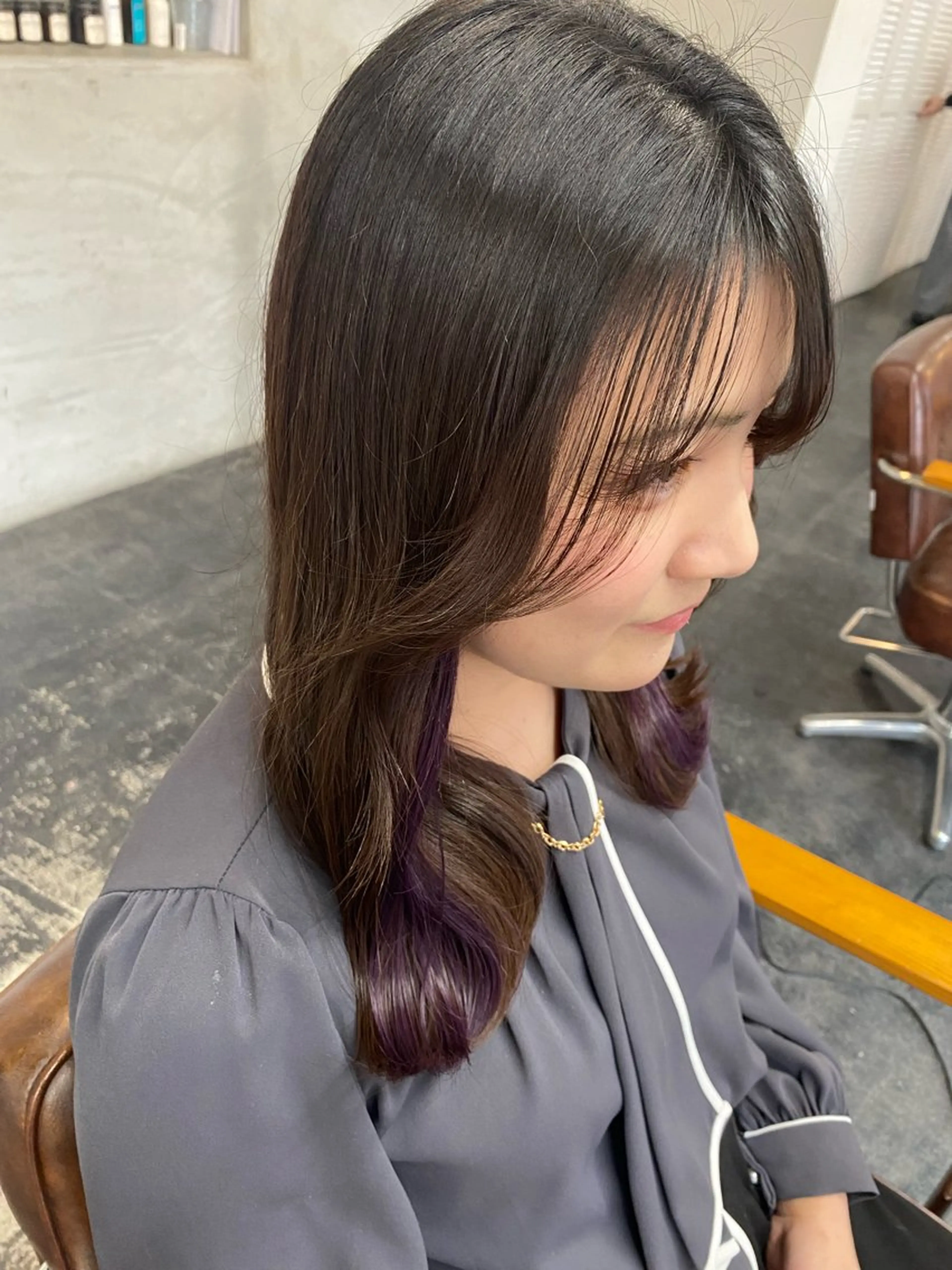 ロング カラー インナーカラー パープルカラー ヘアカラー SET-UP りこ🧸のヘアスタイル