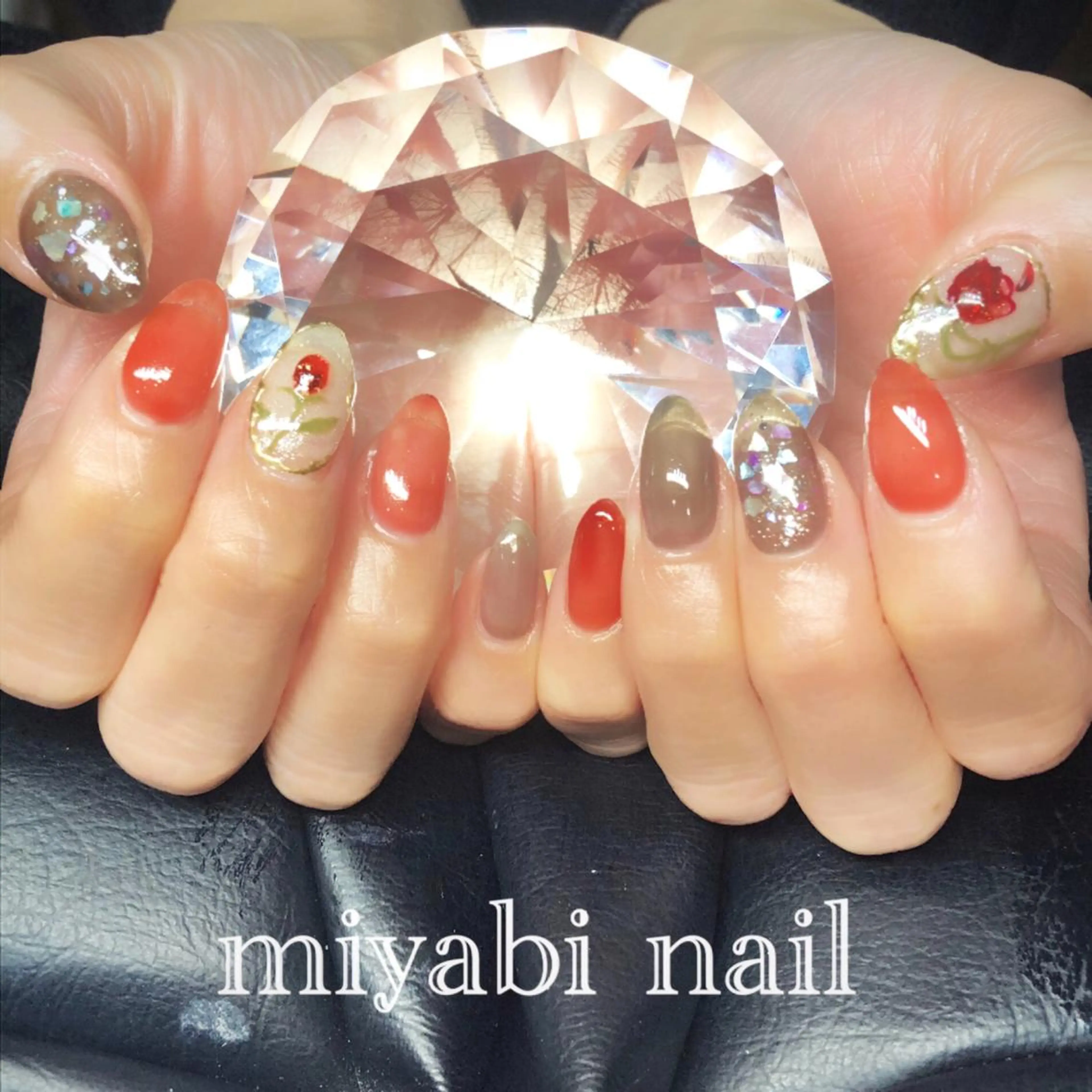 ネイル アートネイル クリアネイル ジェルネイル 持ち込み ハンドネイル miyabi nail 桂川駅近くのネイルデザイン