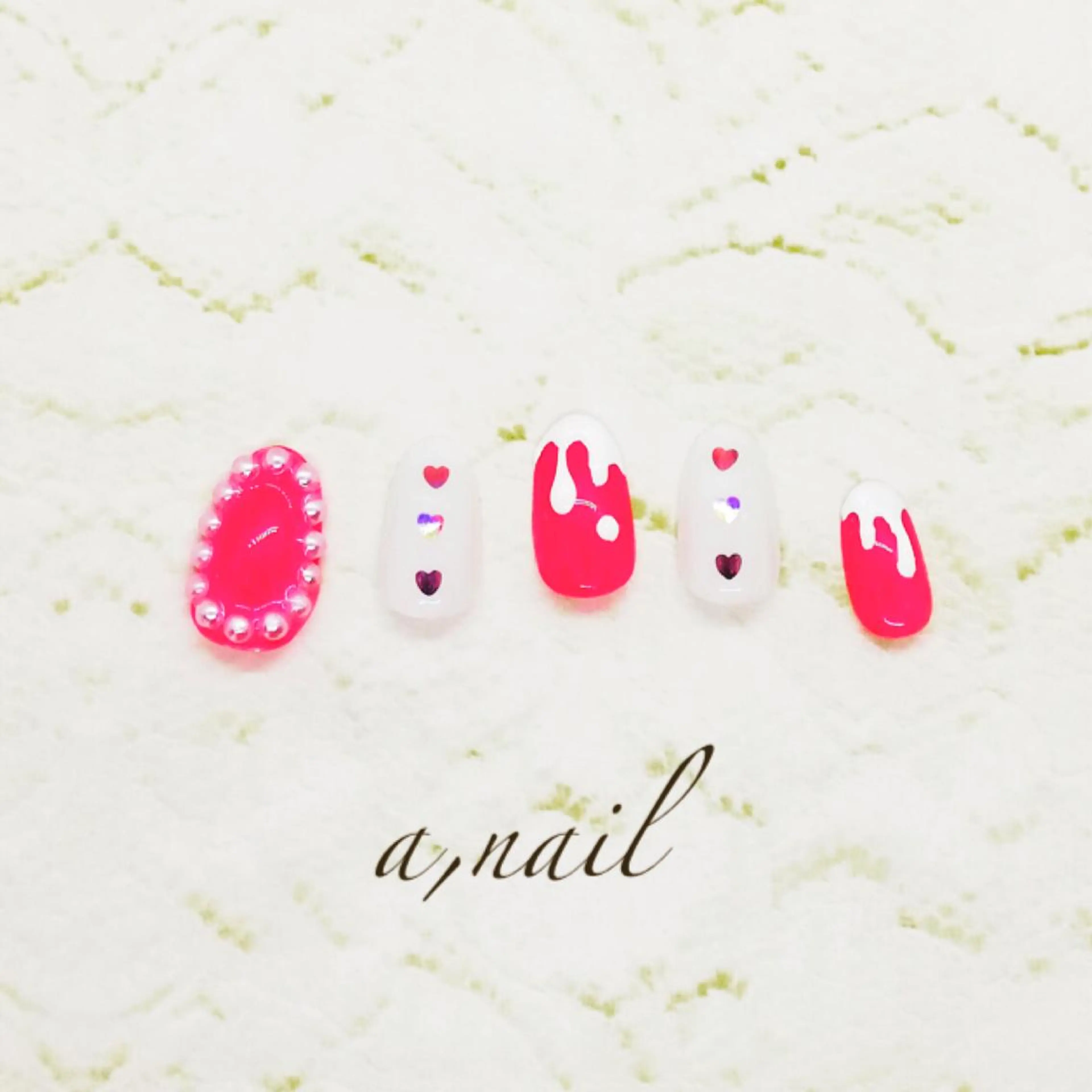 ネイル フットネイル ハート ラメ(グリッター) ニュアンスネイル オフィスネイル ハンドネイル ネイルサロン エーネイルのネイルデザイン