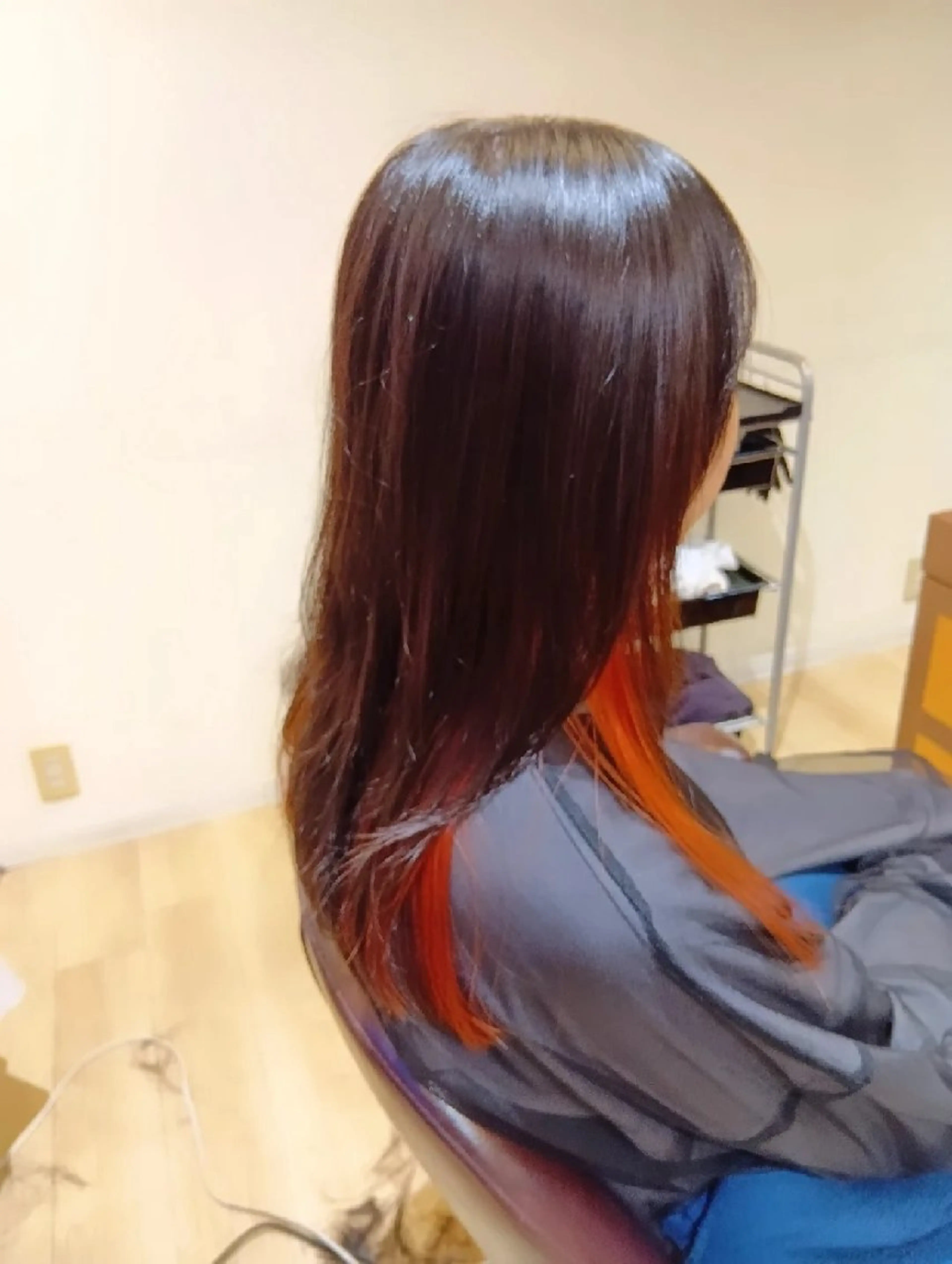 ロング カラー ブリーチ オレンジ ヘアカラー トリートメント 小林暢🌟Orque 髪質改善サロン🌙のヘアスタイル