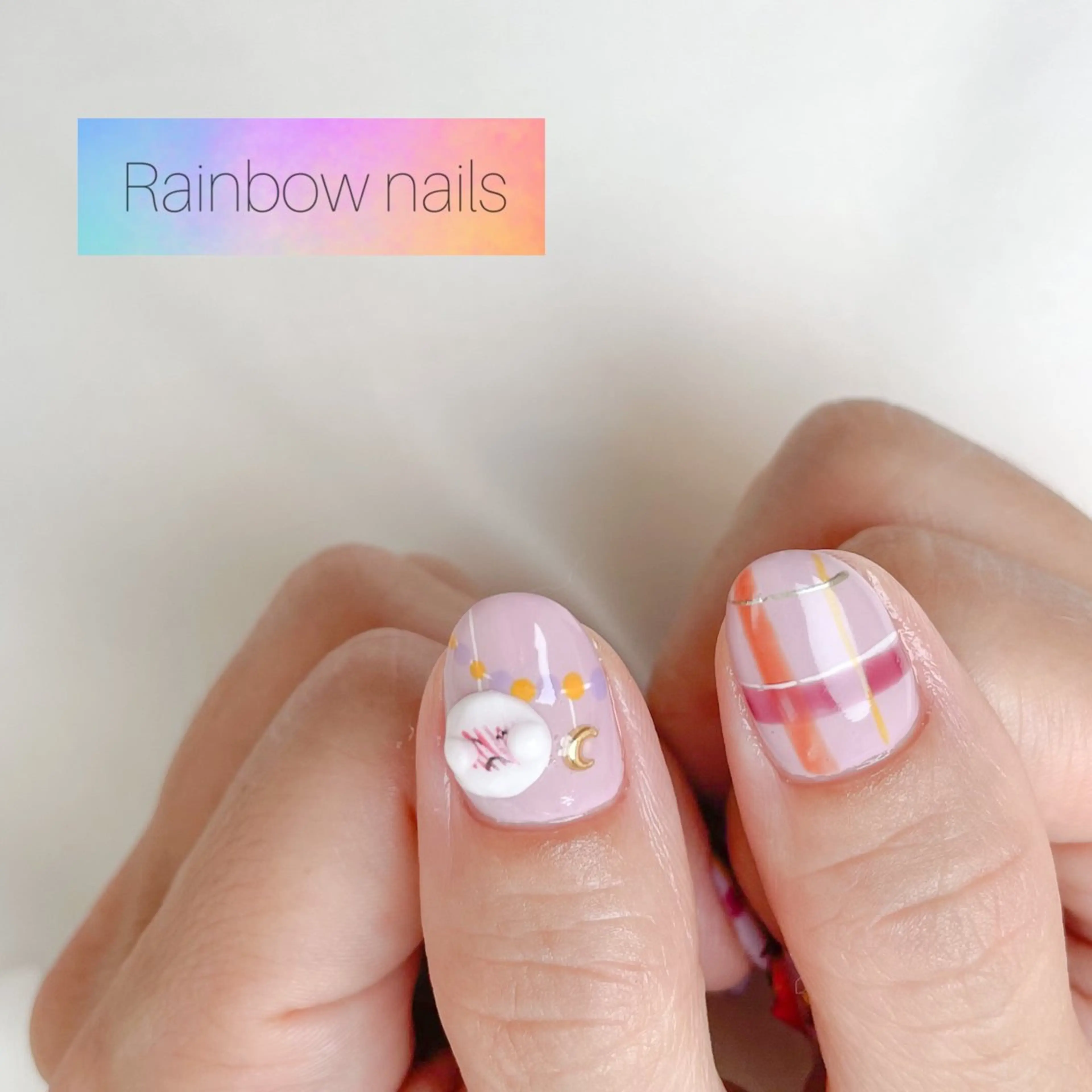 ネイル Rainbow nailsくろちゃんのネイルデザイン