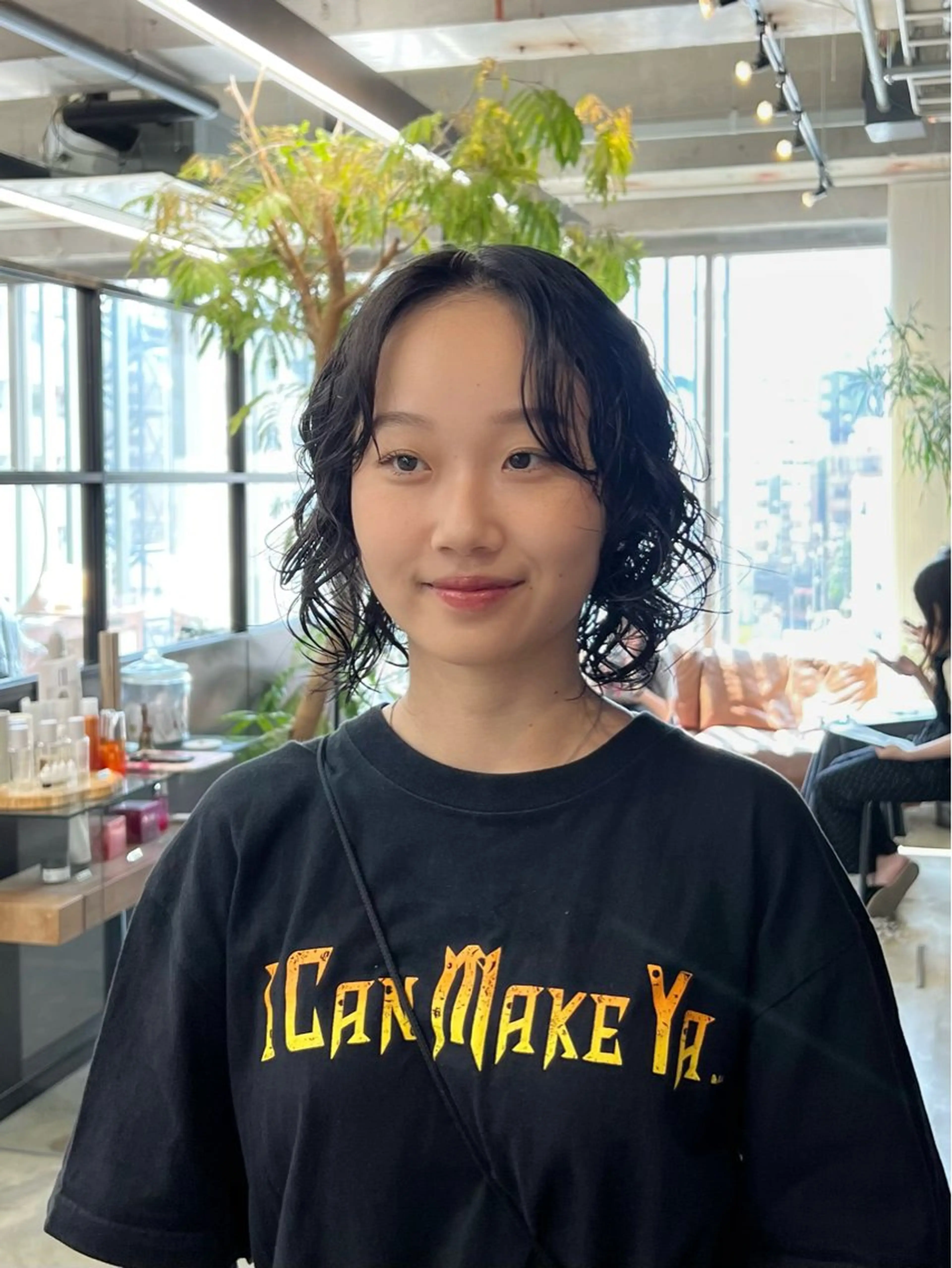 ミディアム パーマ era所属・azumi/ボブ/暖 色/オリーブ/縮毛のヘアスタイル