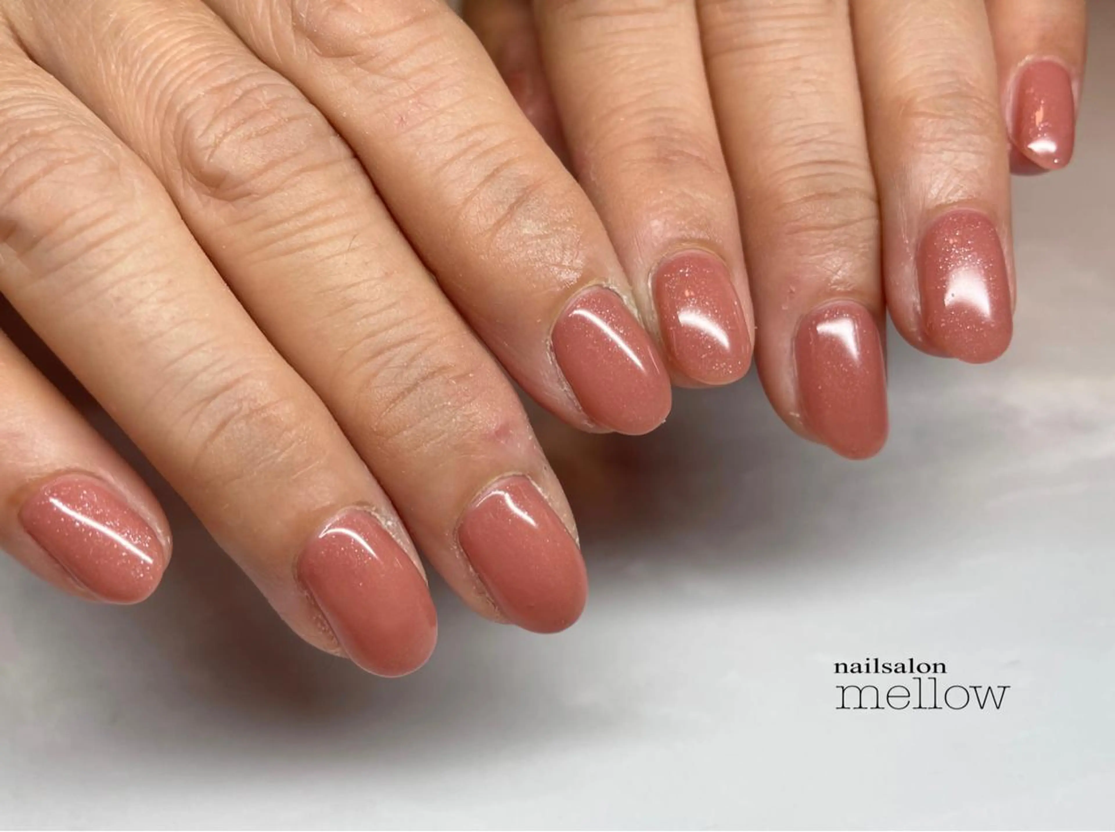 ネイル ラメ(グリッター) オレンジ 大山 浩美のネイルデザイン