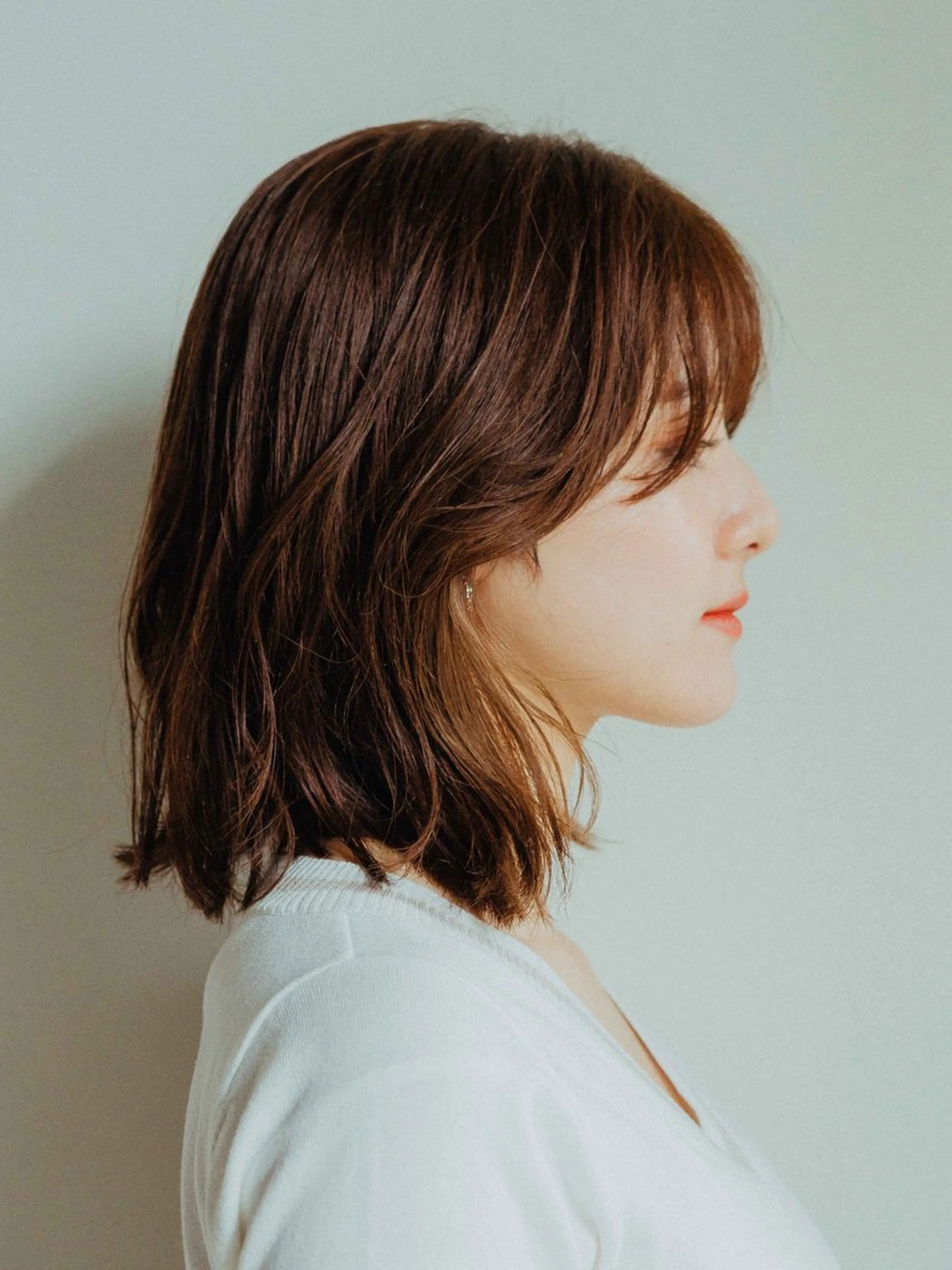 ミディアム ハイライト 髪質改善 酸性ストレート/ブリ ーチなしWカラー河本のヘアスタイル