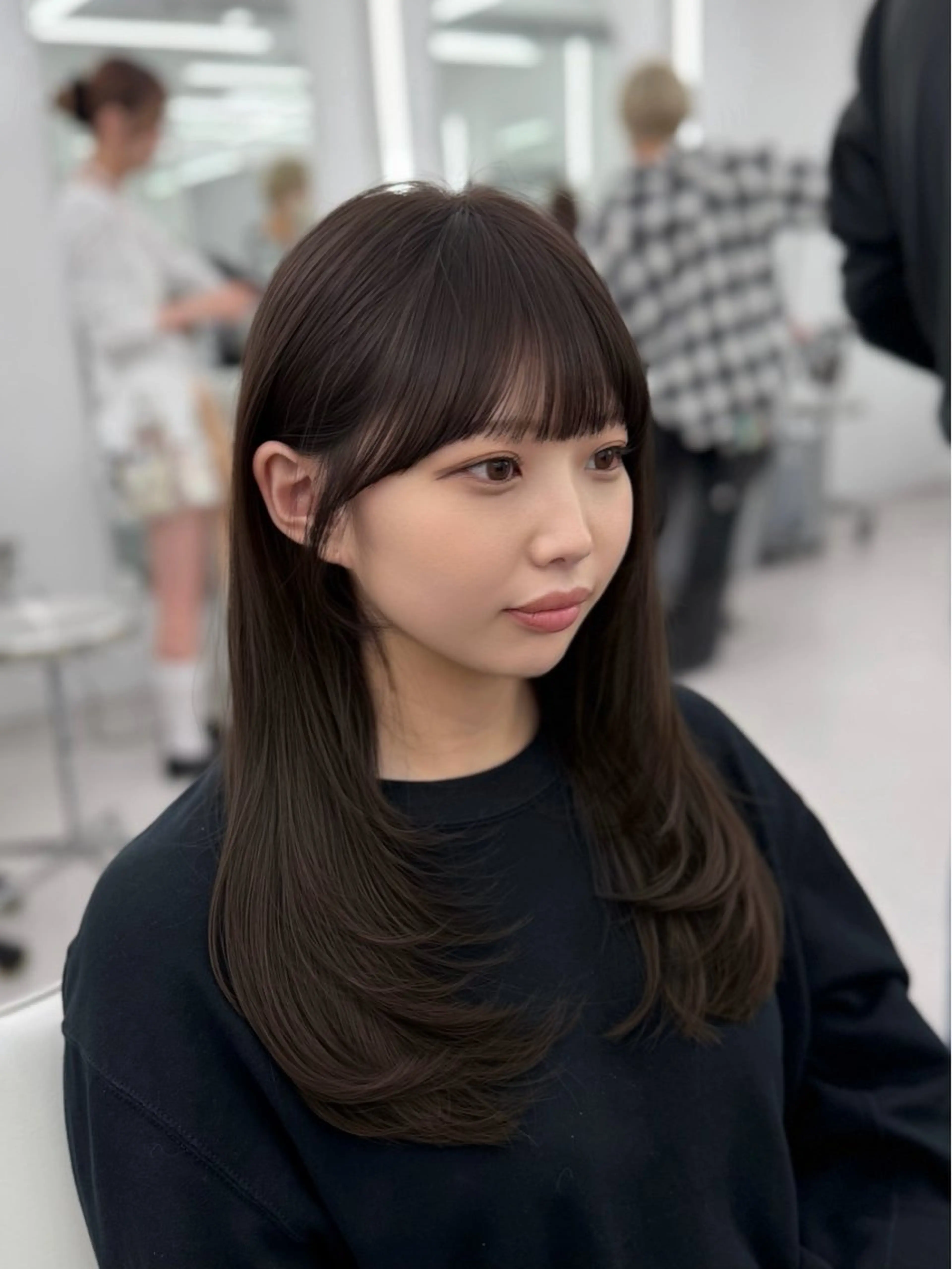 ロング カラー 顔周りカット カット ヘアカラー トリートメント 韓国ヘア/顔周り ヘアセット/加藤優里のヘアスタイル