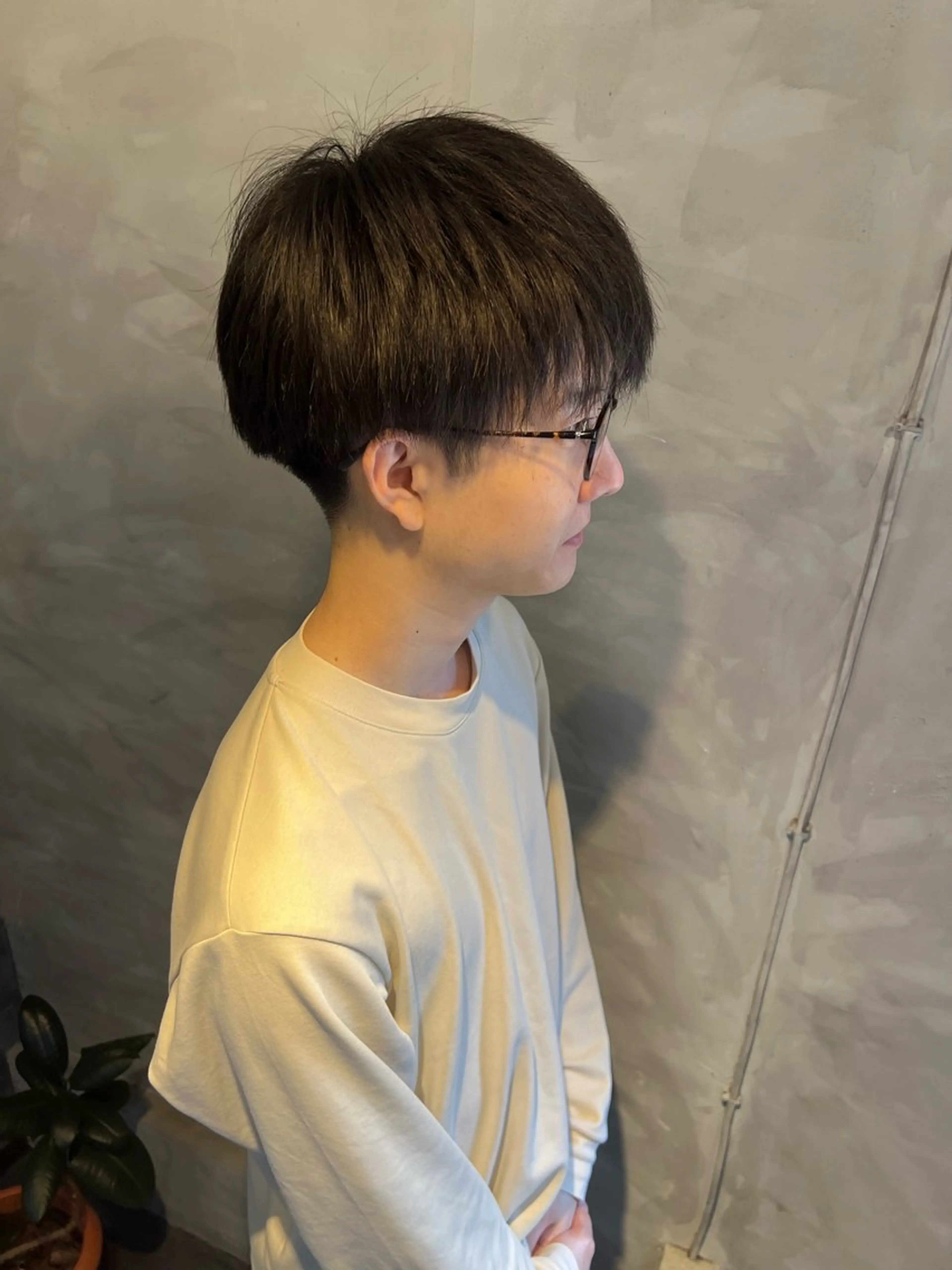 ミディアム 森本 礼二のヘアスタイル