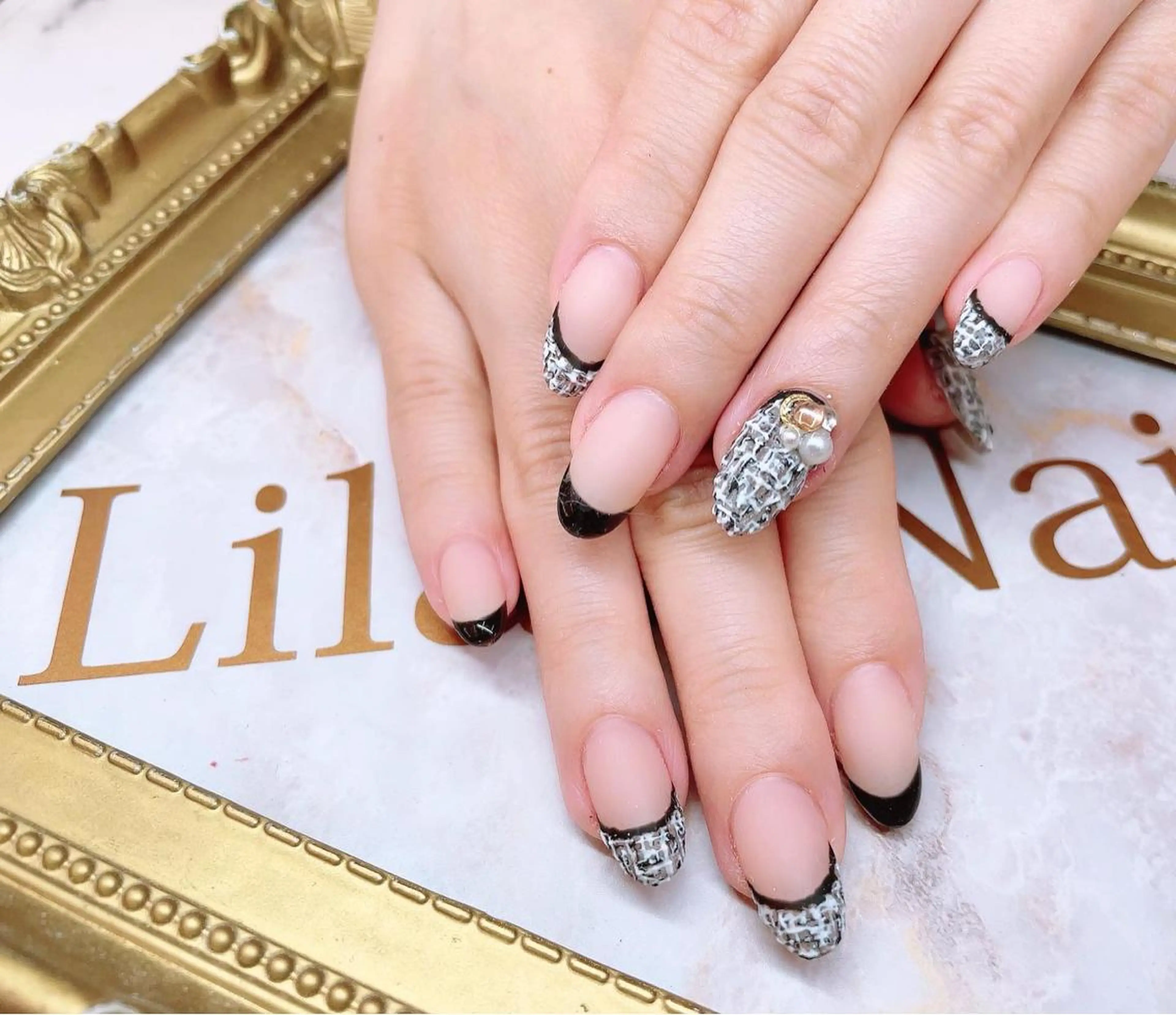 ネイル フレンチネイル ジェルネイル ハードジェル ロングネイル マットネイル Lilas Nailのネイルデザイン