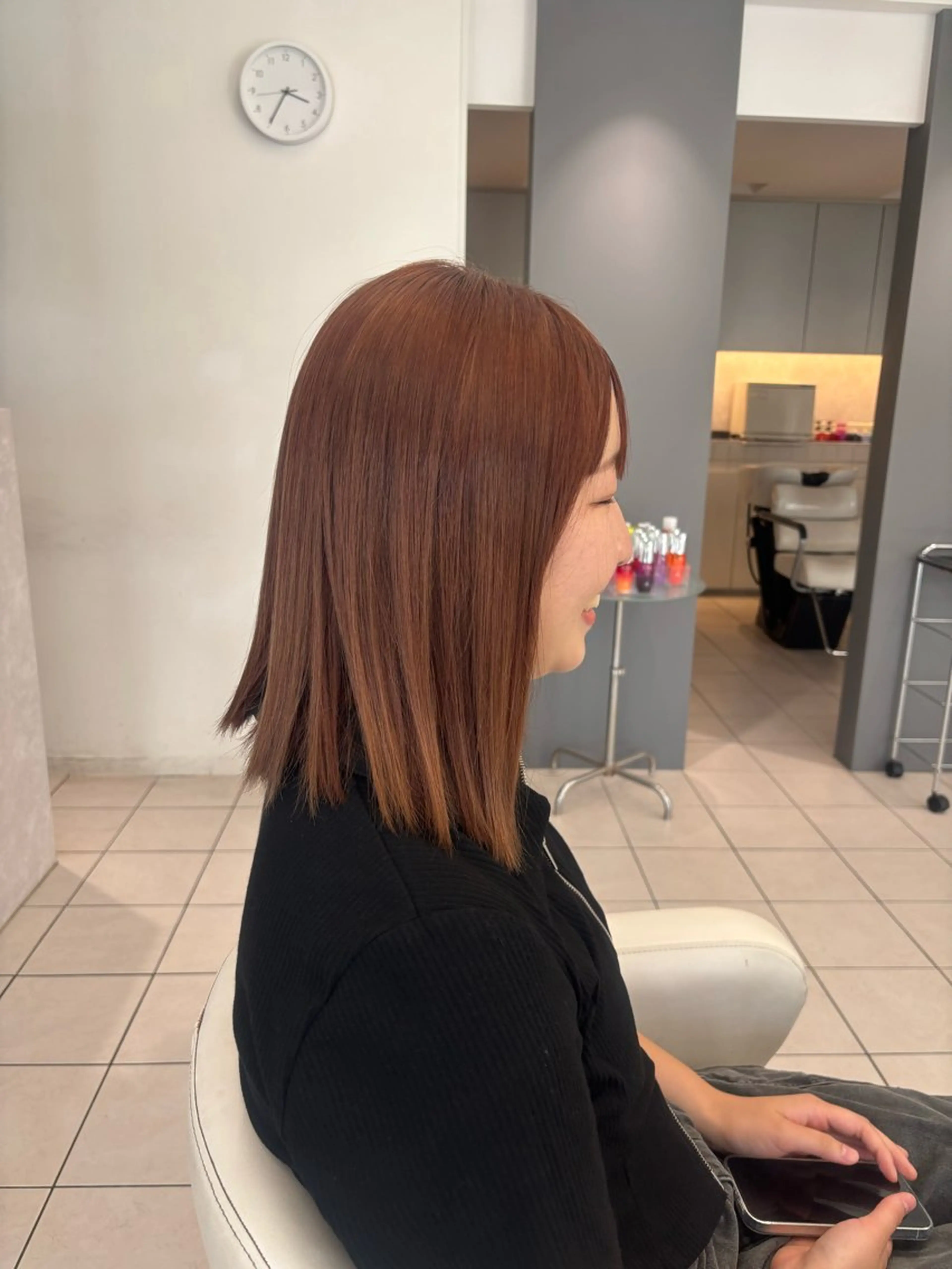 ミディアム オレンジブラウン カット トリートメント 艶カラー/ KAZAMA❤️✨のヘアスタイル