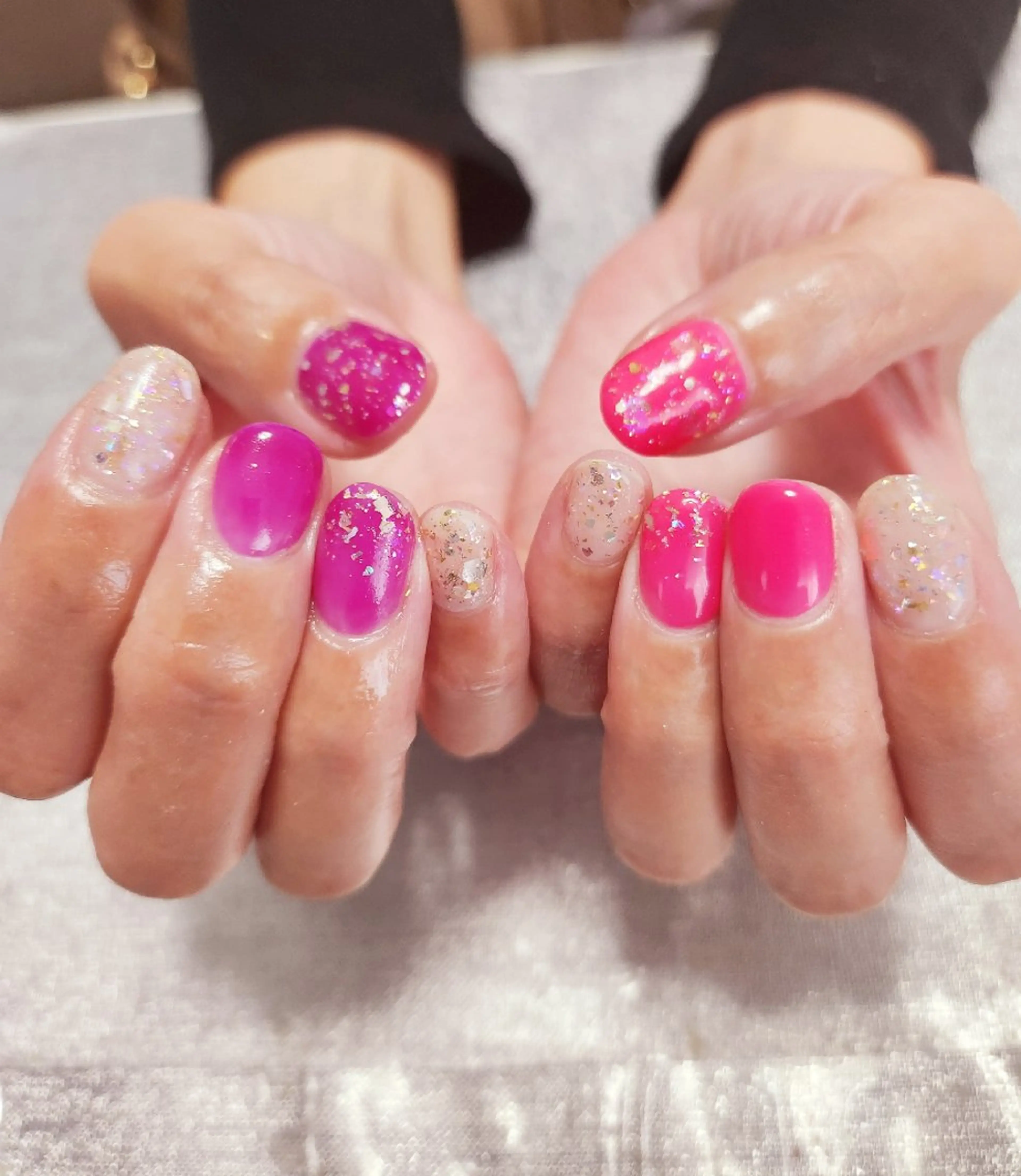 ネイル ラメ(グリッター) ハンドネイル 鈴木 憂維のネイルデザイン