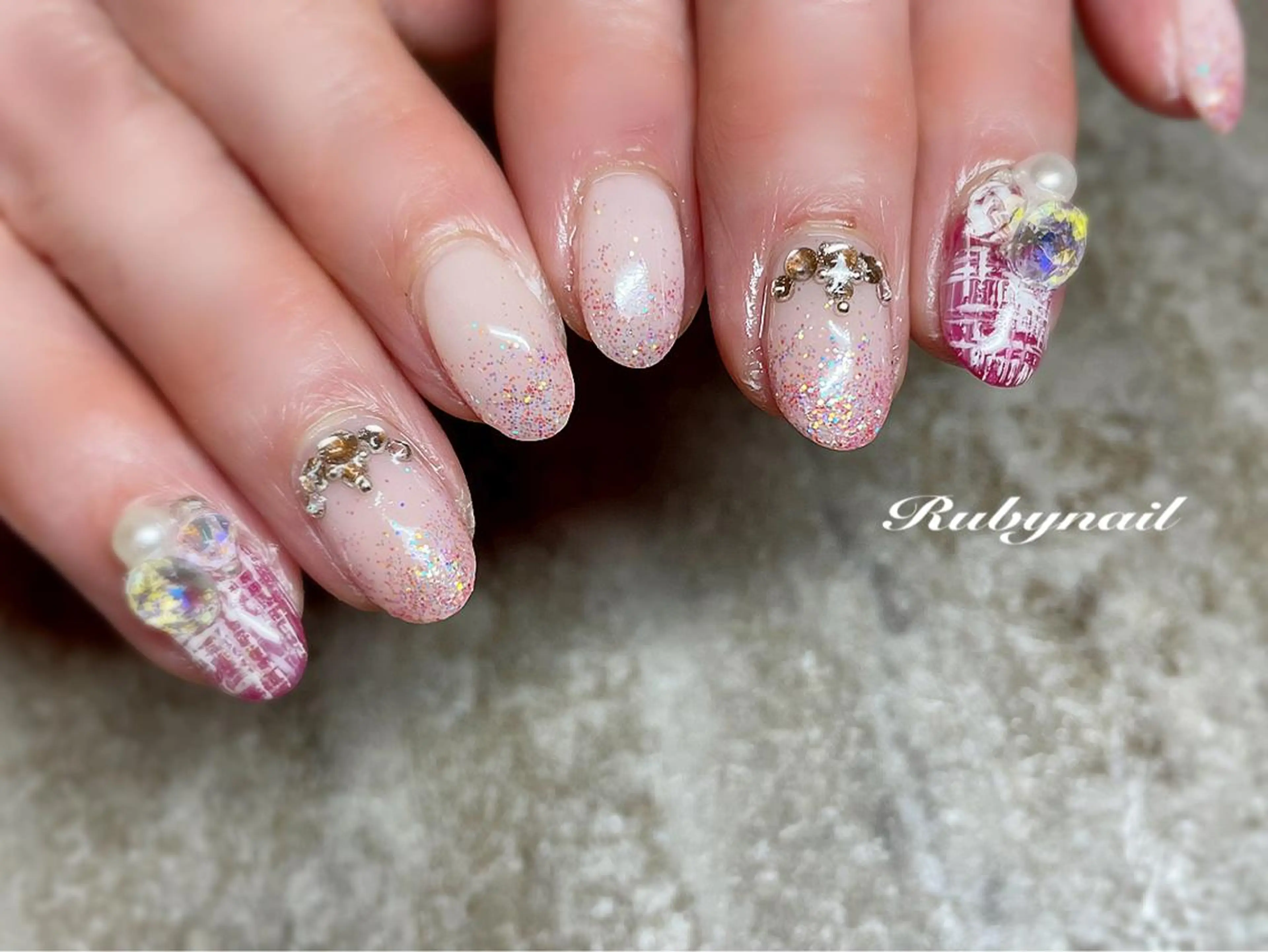ネイル ツイードネイル Rubynail所属・プライベートサロン Rubynailのネイルデザイン