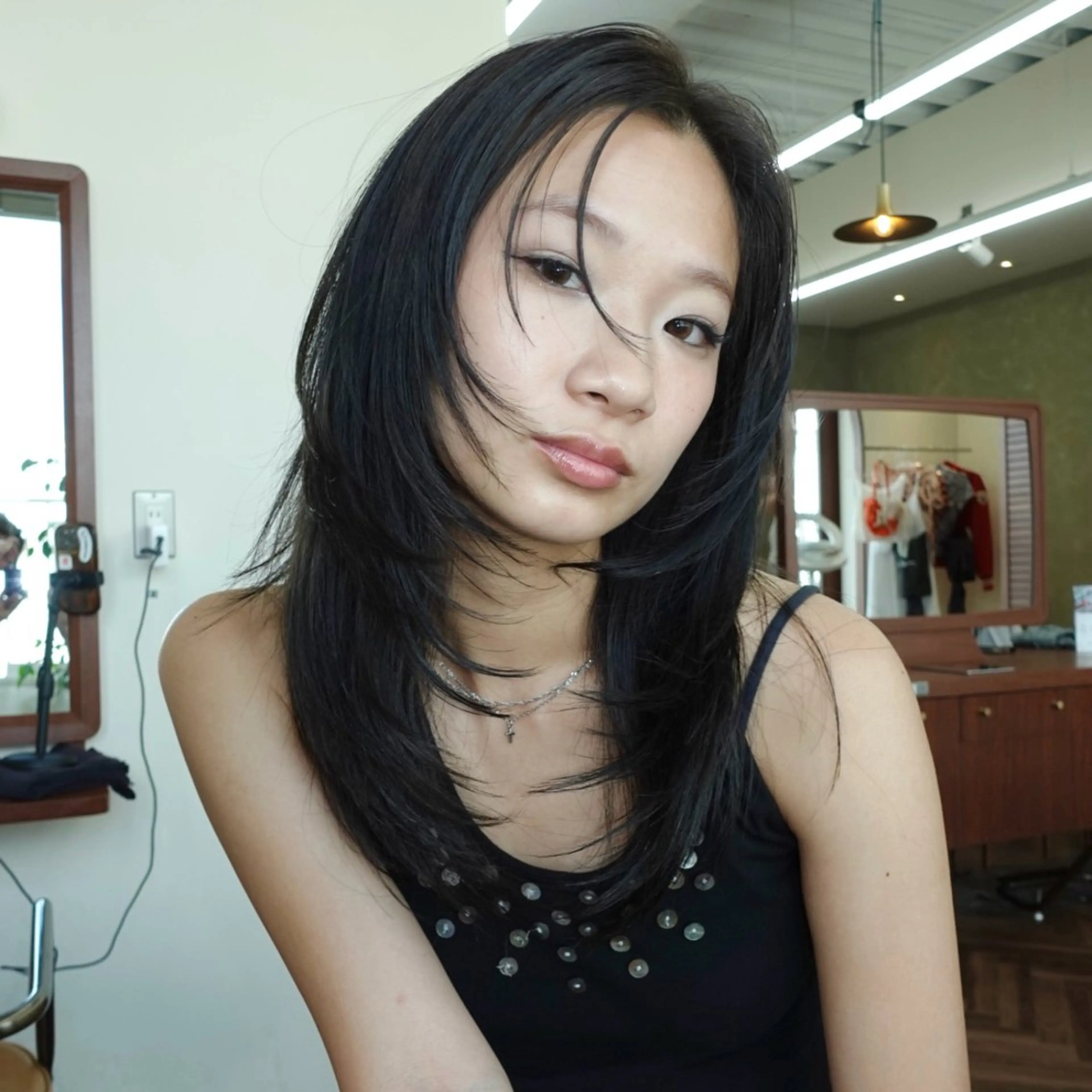 ミディアム カラー ベージュカラー 透明感カラー ダブルカラー オレンジ オレンジベージュ カット ヘアカラー トリートメント レイヤー専門家 ダブルカラー修のヘアスタイル