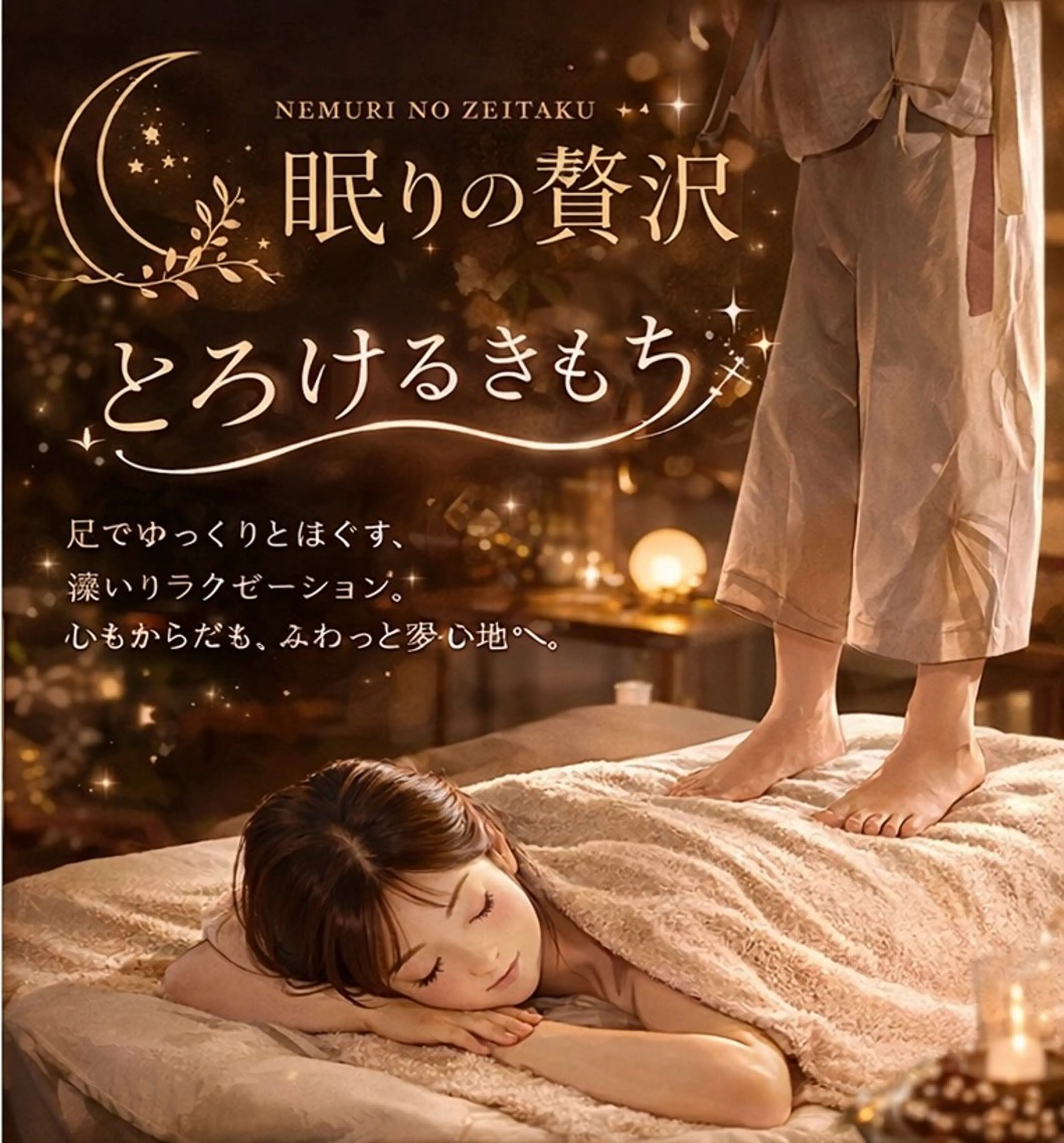 眠りの贅沢ほぐれ時間！足踏みマッサージ60分！の写真