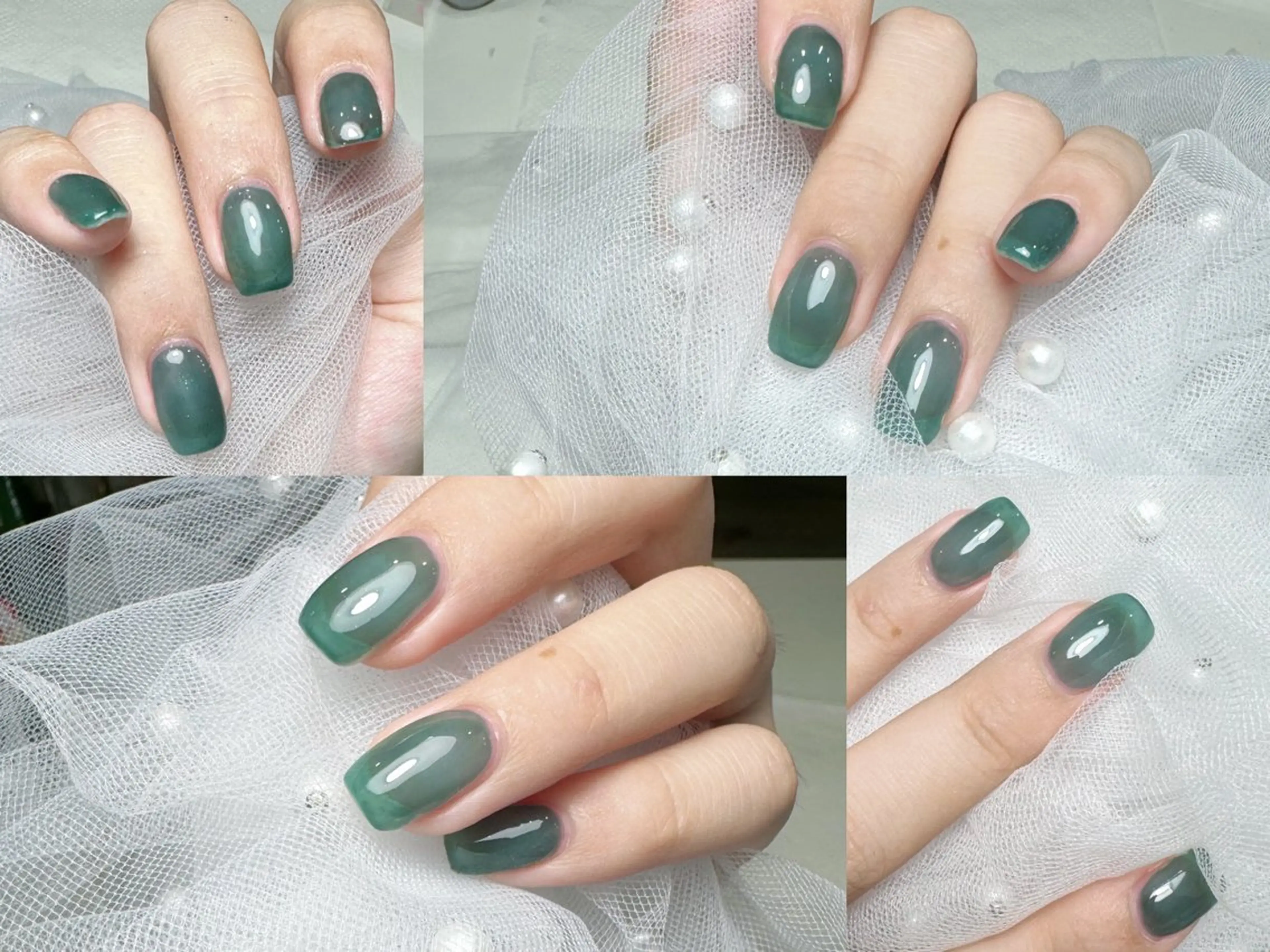 ネイル グリーン ハンドネイル ほ しのネイルデザイン