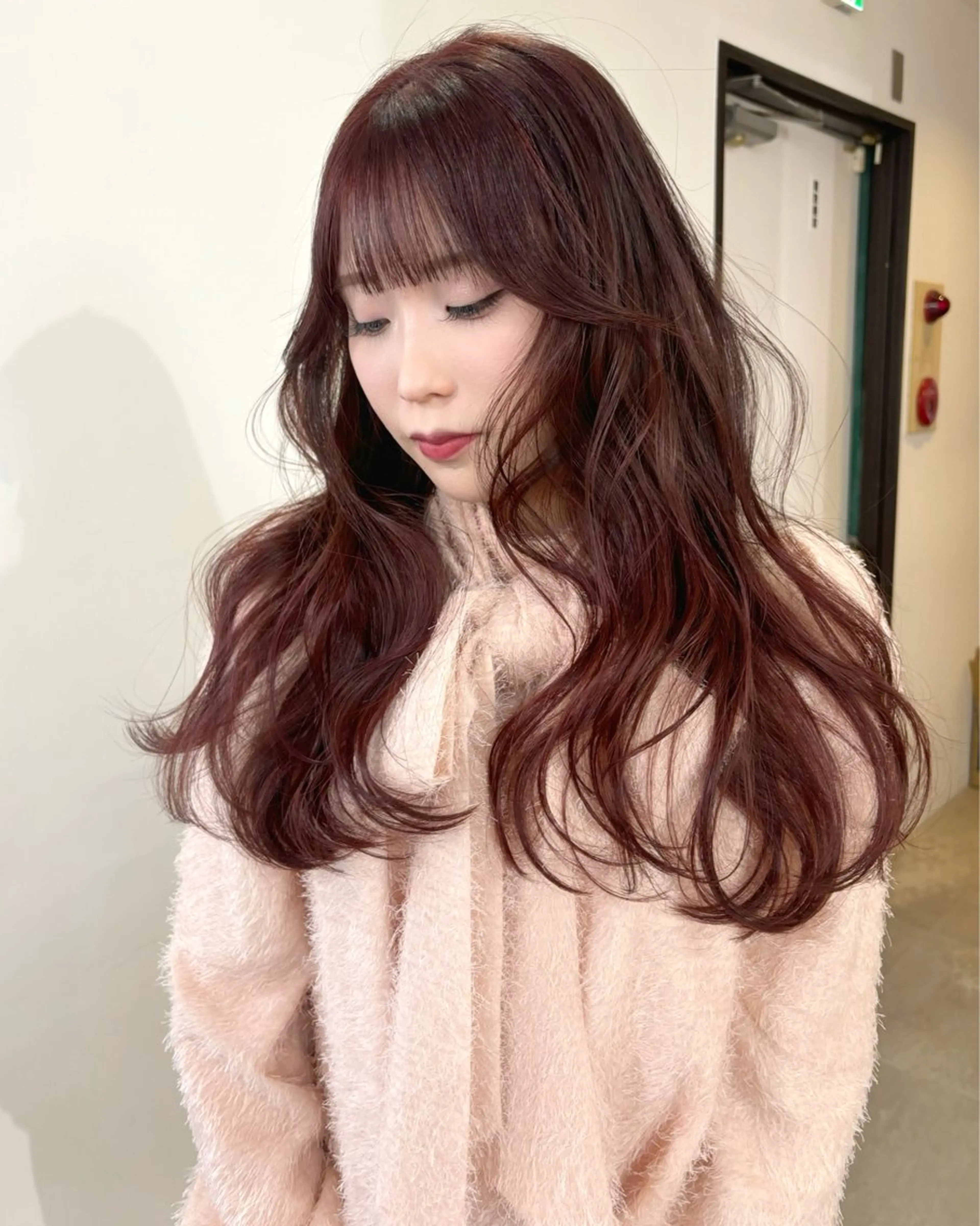 ロング カラー ブリーチ ダブルカラー ブリーチなしカラー ヘアカラー mizuki/ピンク ベージュ.レイヤーのヘアスタイル