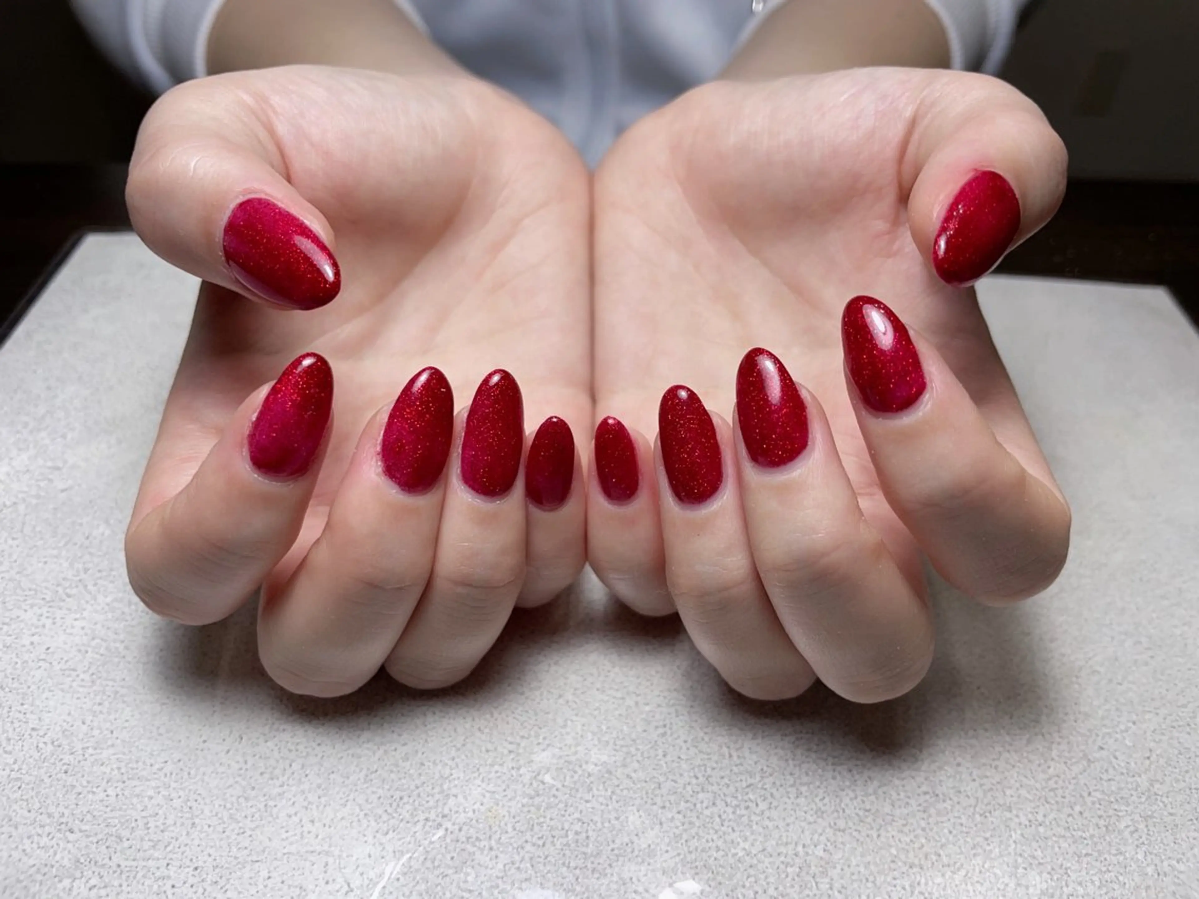 ネイル ジェルネイル ラメ(グリッター) ワンカラーネイル パラジェル シンプルネイル ハンドネイル BLANC.nail yuuのネイルデザイン