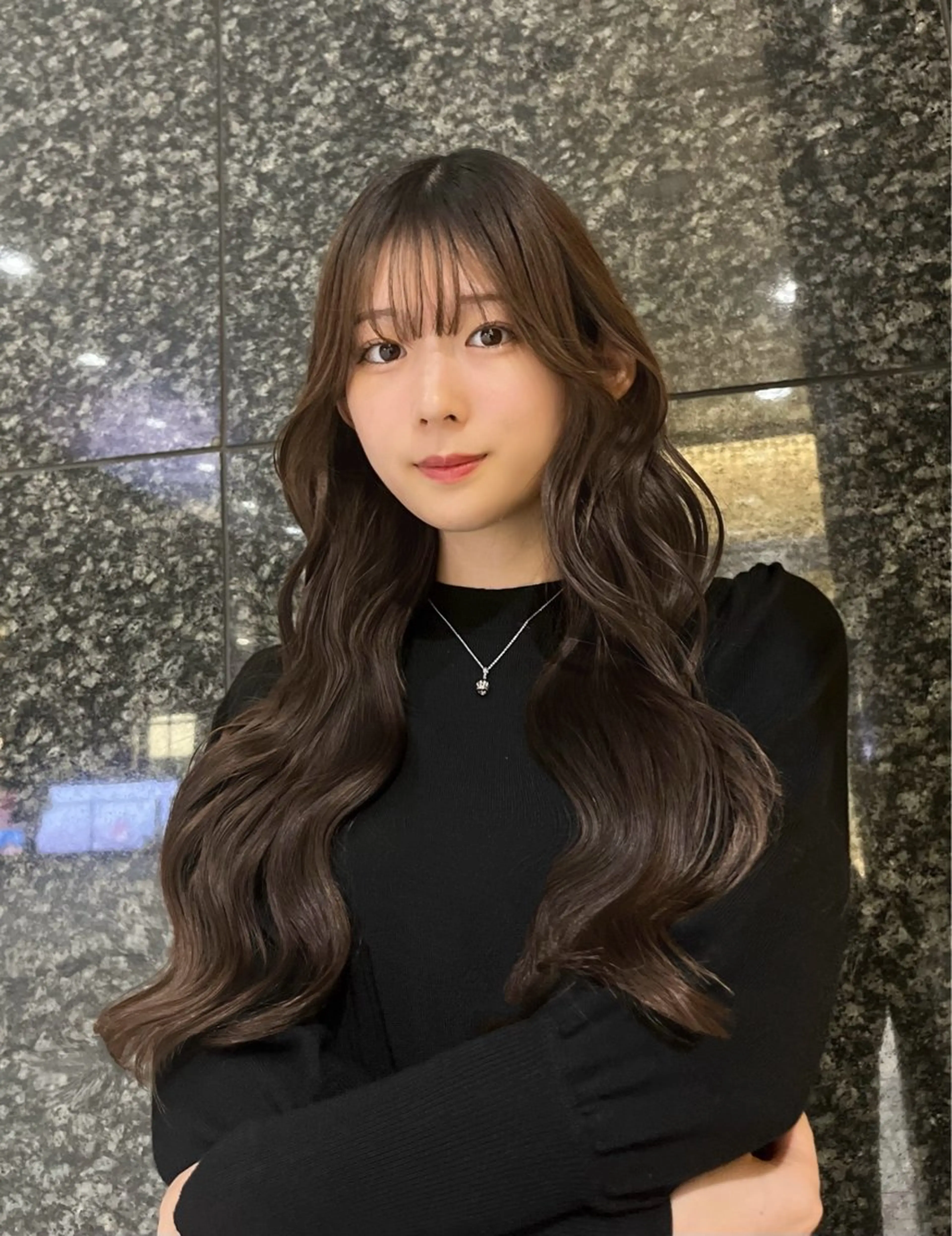 ロング カラー アッシュ カット ヘアカラー 顔まわり/透け感 カラー/青栁優🔆のヘアスタイル