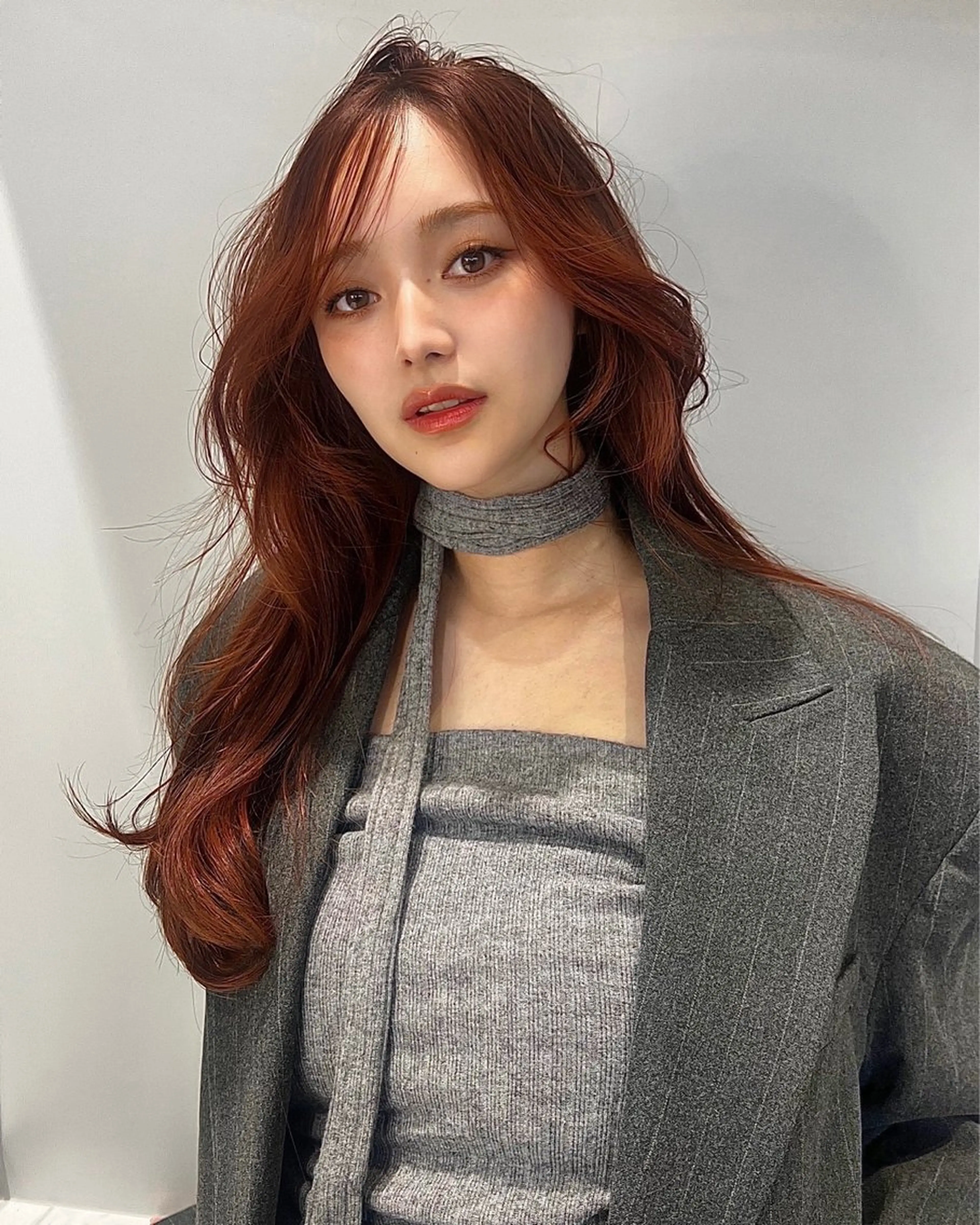 ロング カラー ワンホンヘア 柔らかブラウン/顔周 りレイヤー♡ユウシのヘアスタイル
