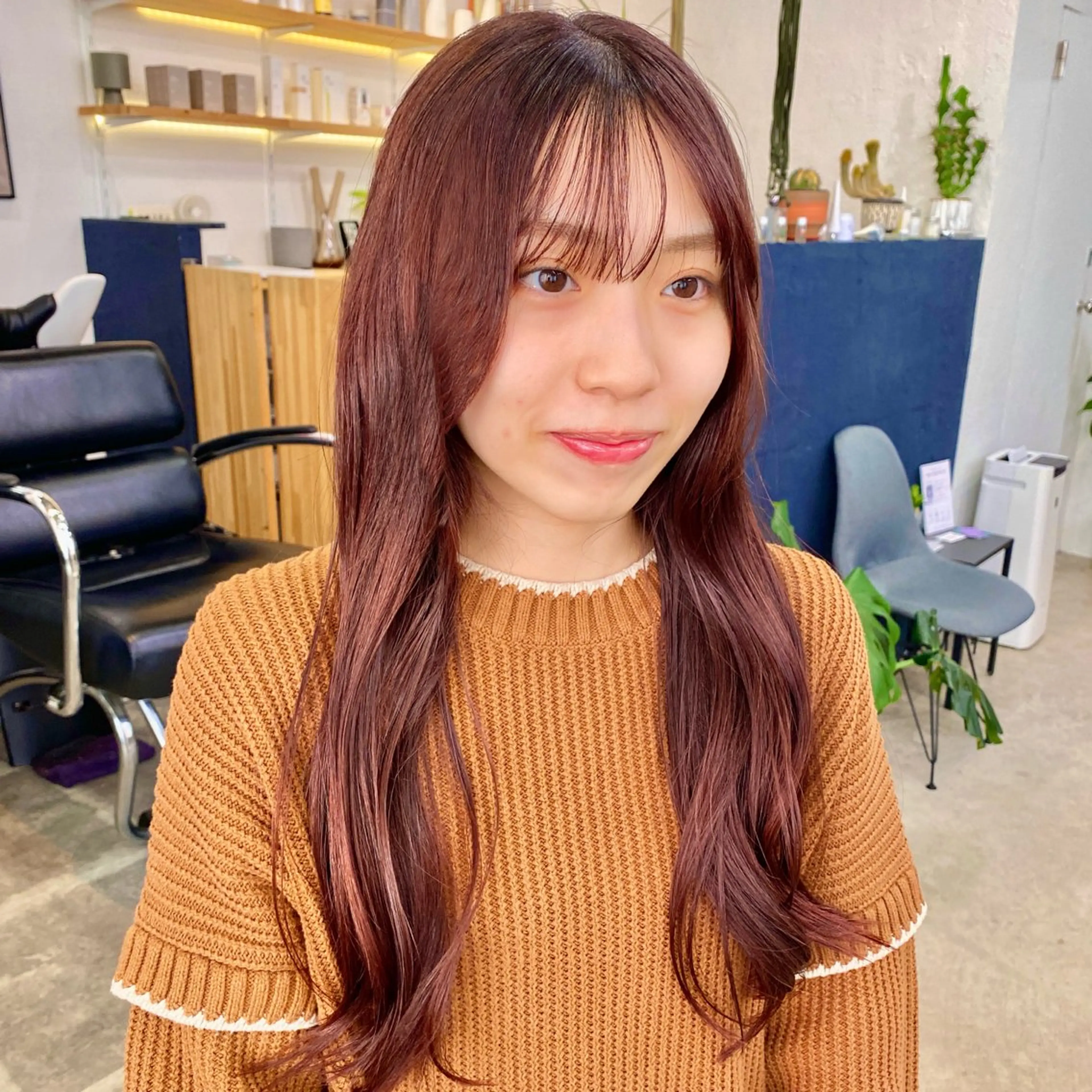 ロング カラー ブラウンカラー ピンクカラー ピンクブラウン 暖色カラー/天神/ ヘイマサクラのヘアスタイル