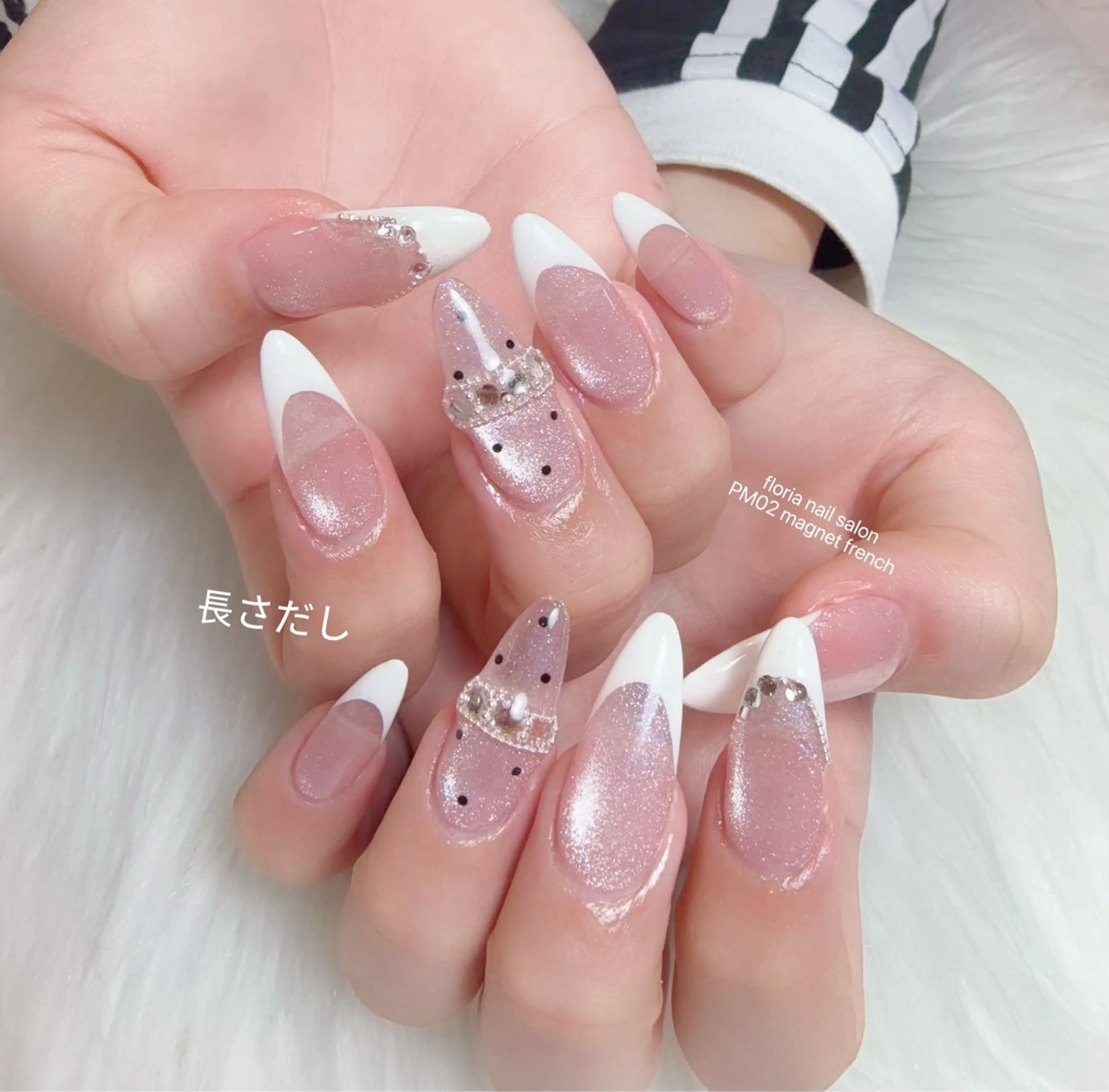 ネイル アートネイル 桜ネイル フレンチネイル ハート 韓国ネイル ハンドネイル Floria nail salonのネイルデザイン