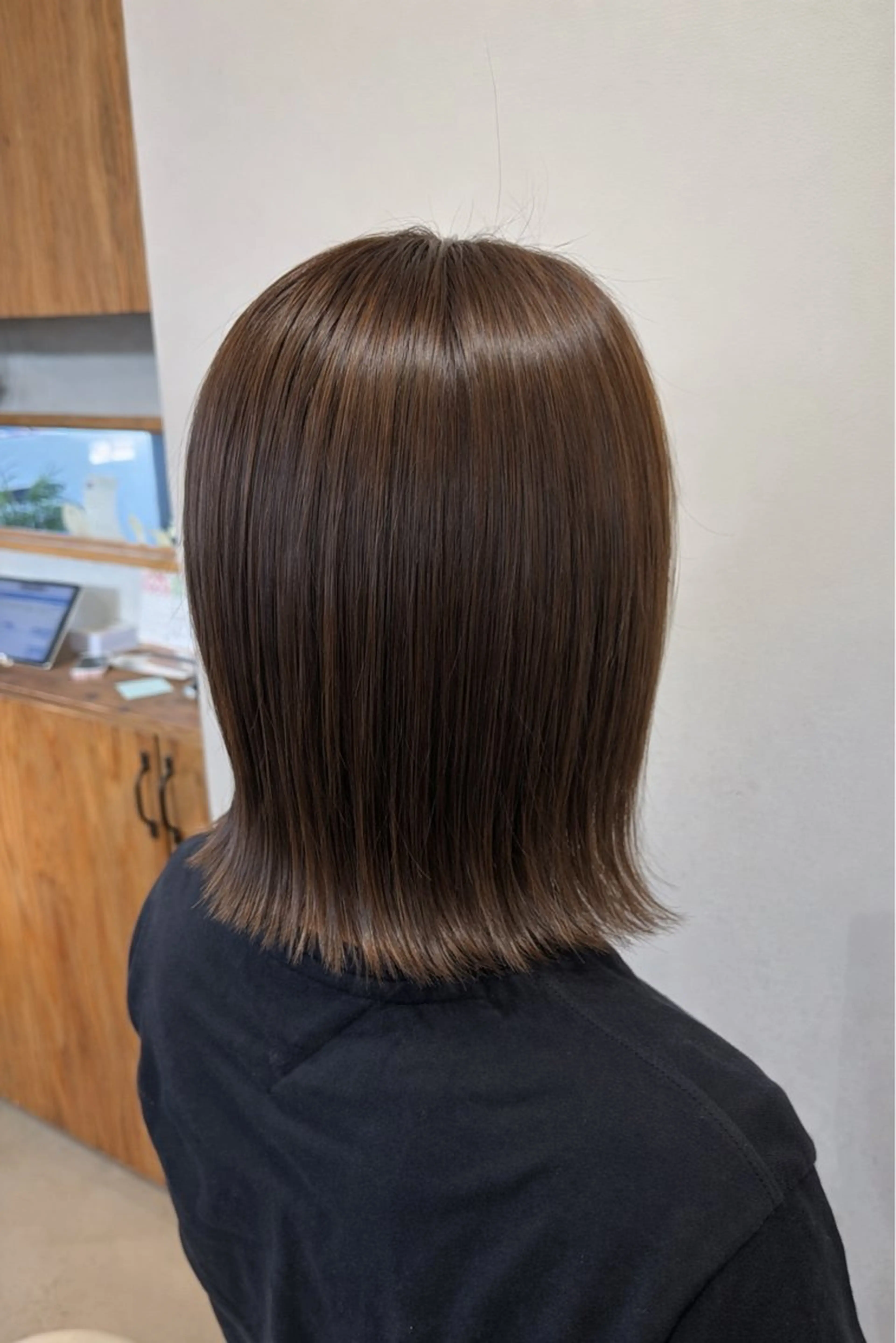 ミディアム カラー ブラウンカラー ナチュラルブラウン 外ハネヘア 渡辺 えりかのヘアスタイル