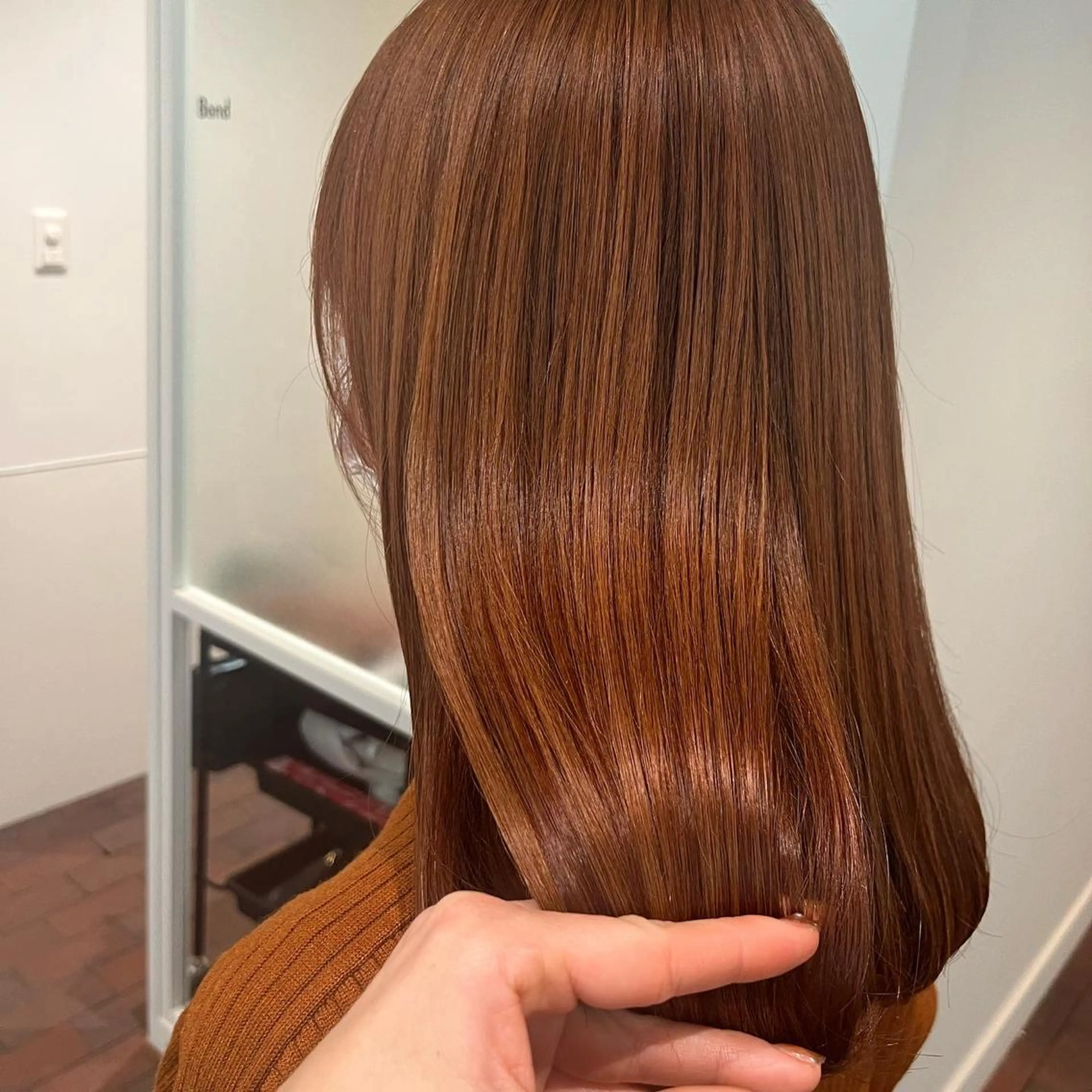 ミディアム カラー ブリーチ ブリーチなしカラー オレンジ カット ヘアカラー トリートメント マンツーマン 縮毛矯正/マユコのヘアスタイル