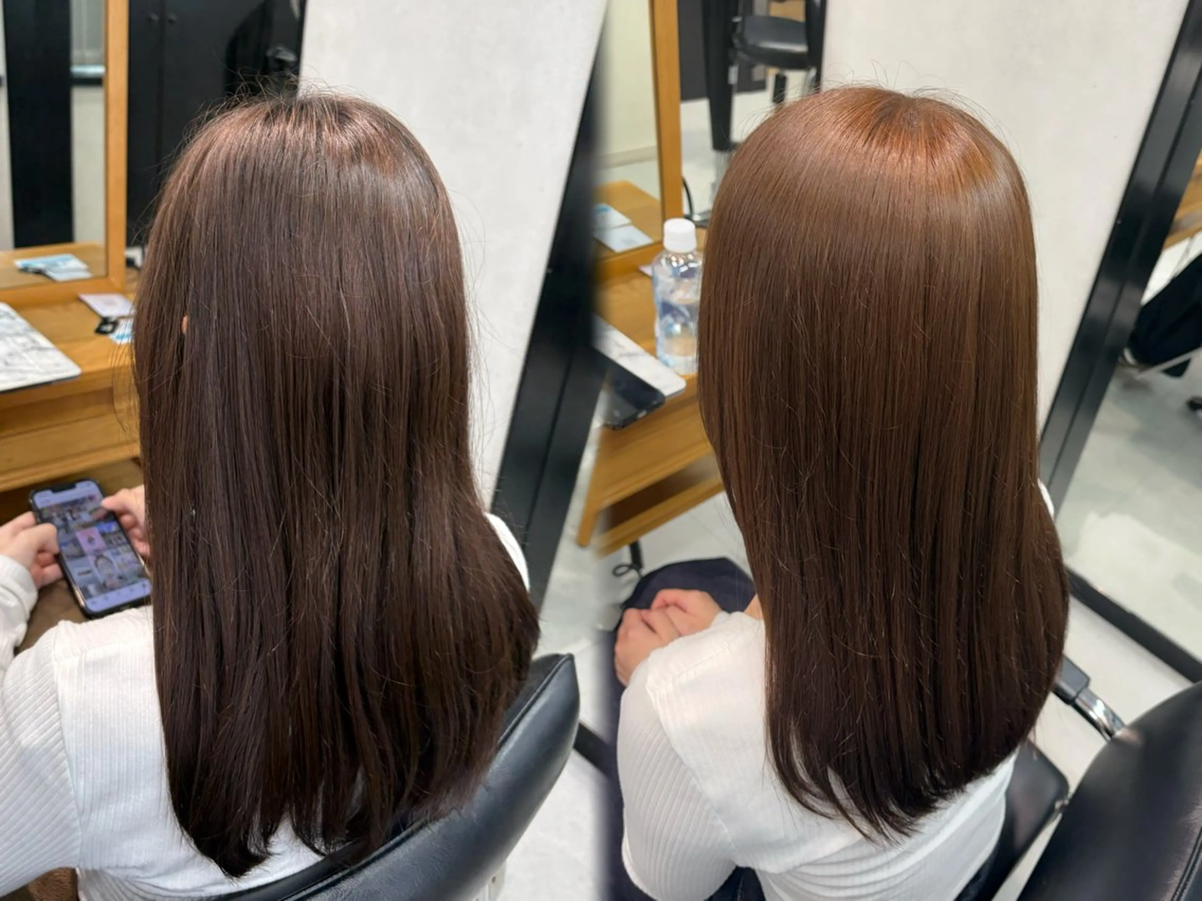 ミディアム 髪質改善 縮毛矯正 ヘアカラー カラーモデル募集 ✨🤍モモハ🤍✨のヘアスタイル