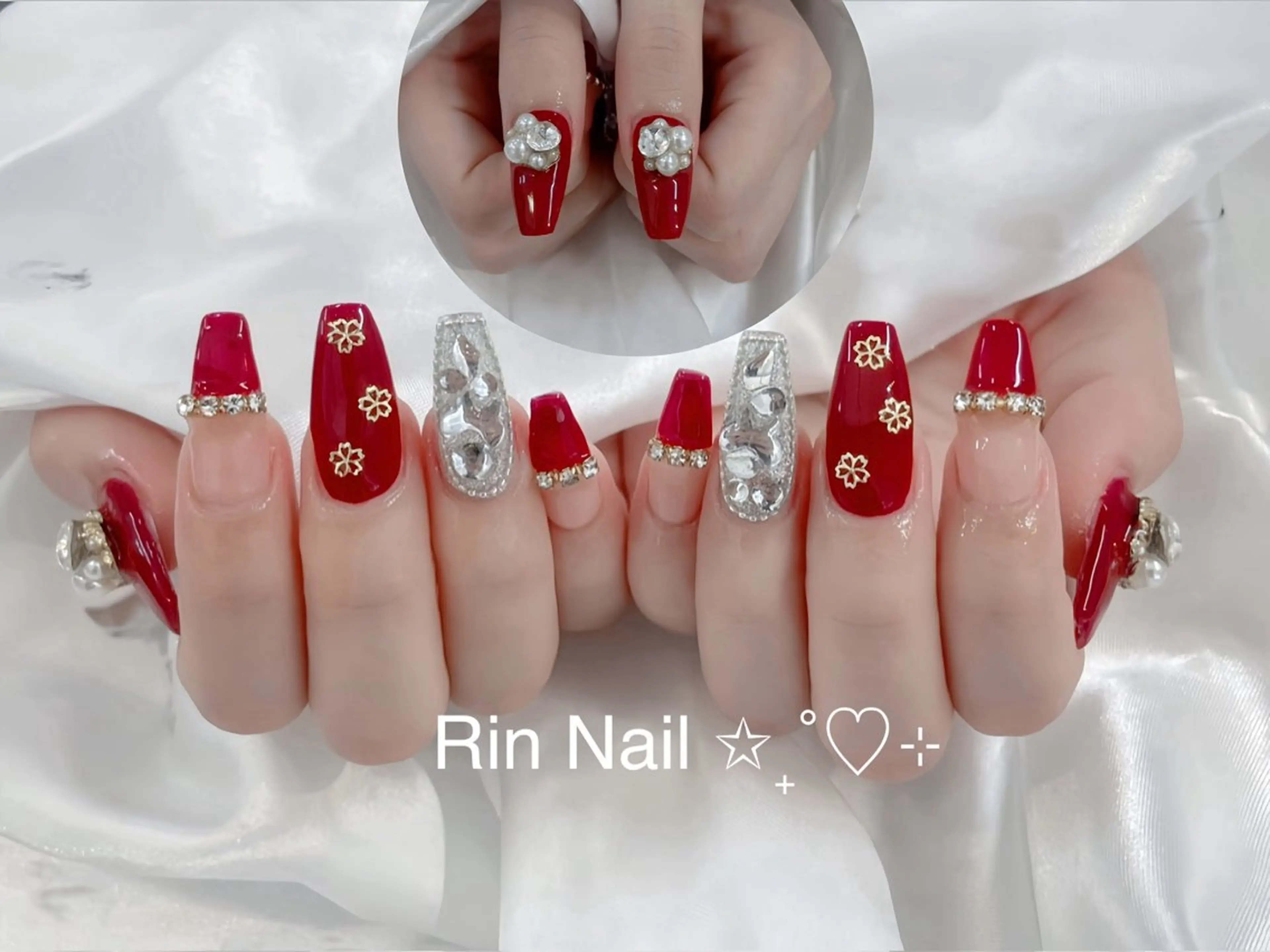 ネイル チークネイル フラッシュネイル フラワーネイル フットネイル ジェルネイル ハンドネイル Rin Nail Shinokuboのネイルデザイン