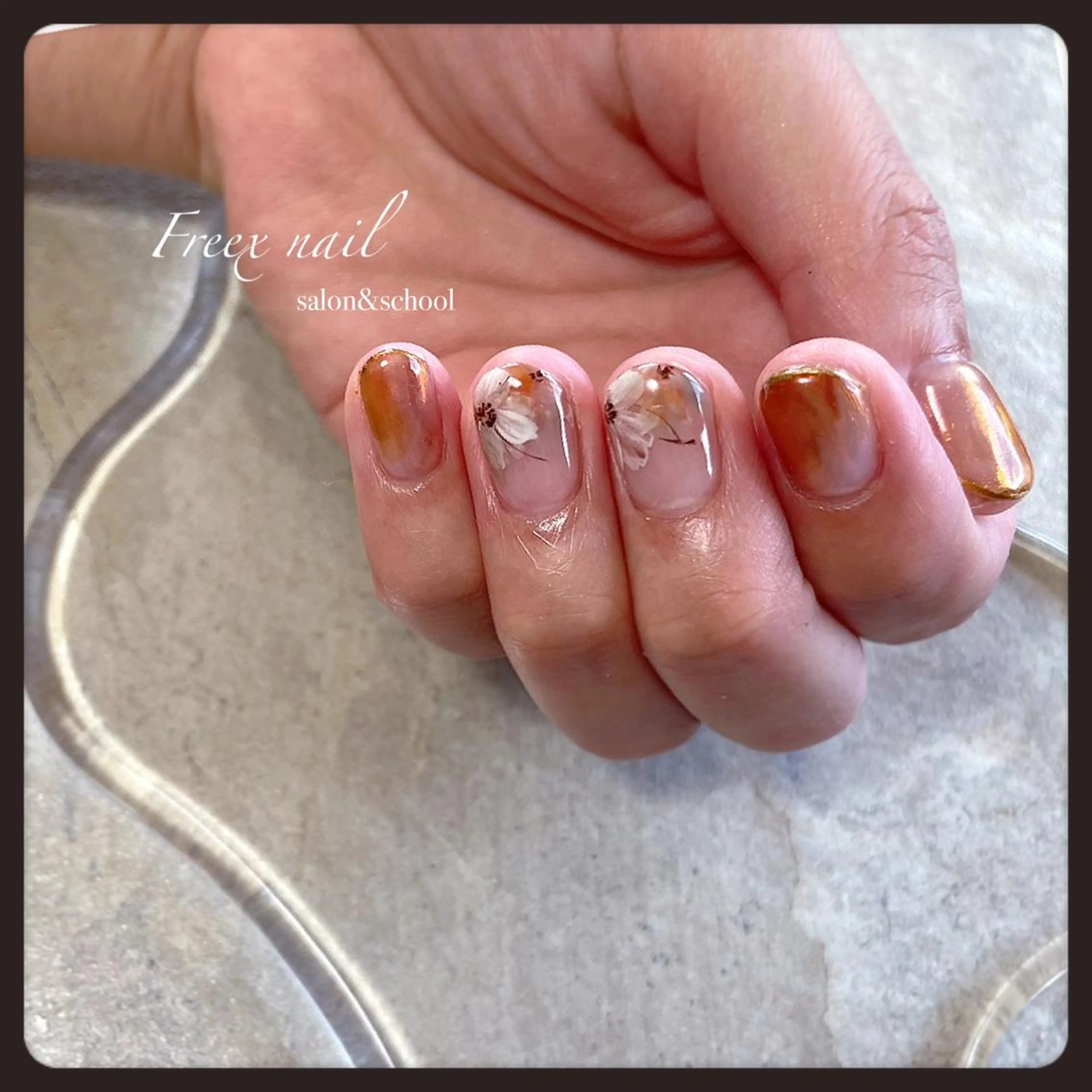 ネイル フラワーネイル ニュアンスネイル ハンドネイル ハンドケア freex nail /ニュアンス/個性派のネイルデザイン