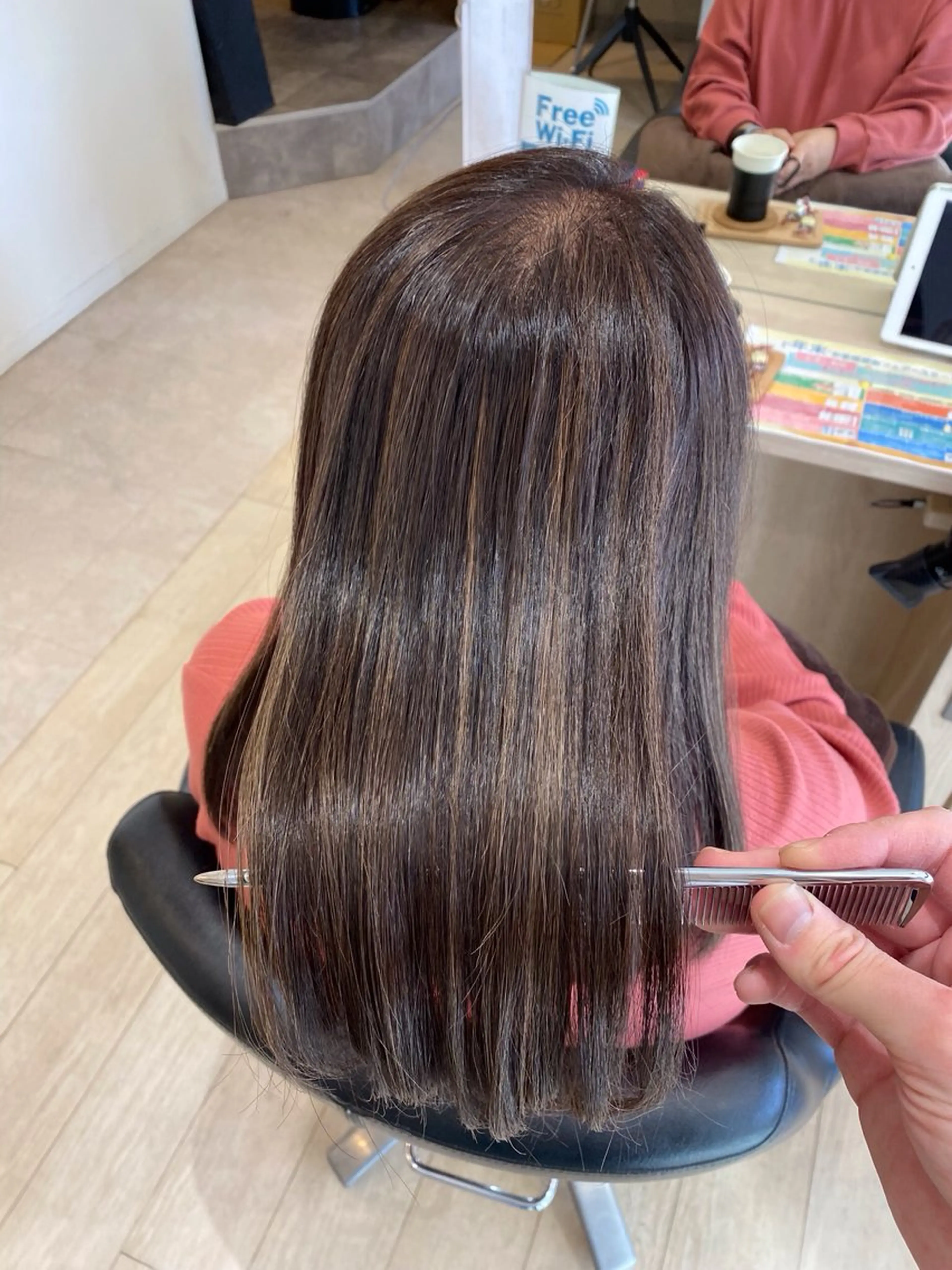 ロング カット 縮毛矯正 川元 雄貴のヘアスタイル