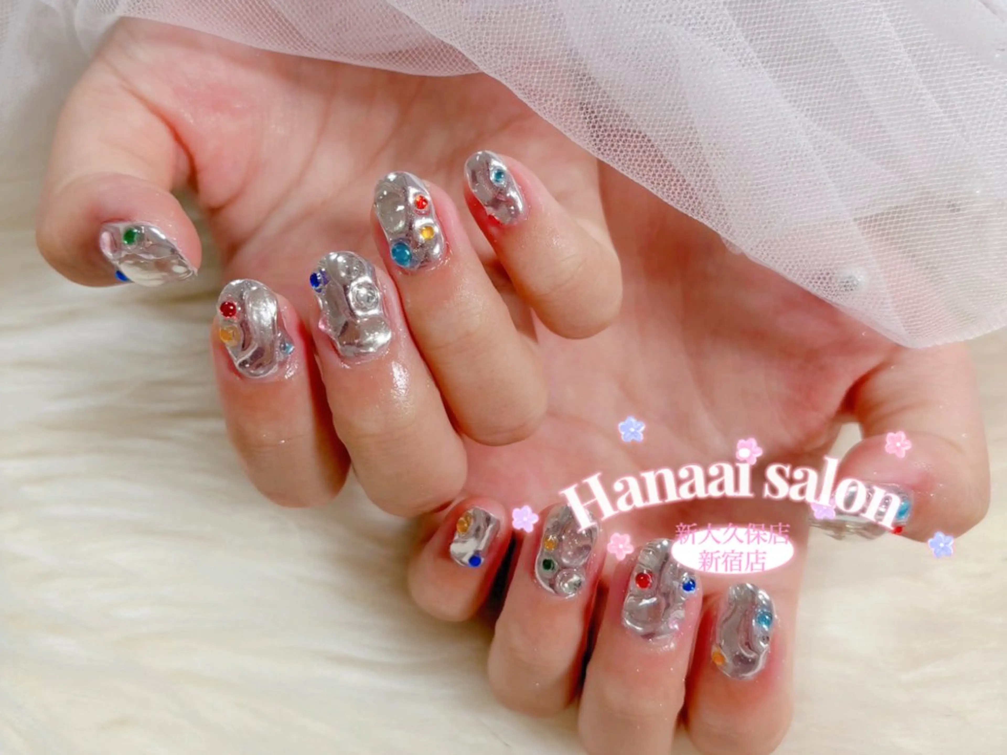 ミディアム ハンドネイル Hanaai salon あまねのネイルデザイン