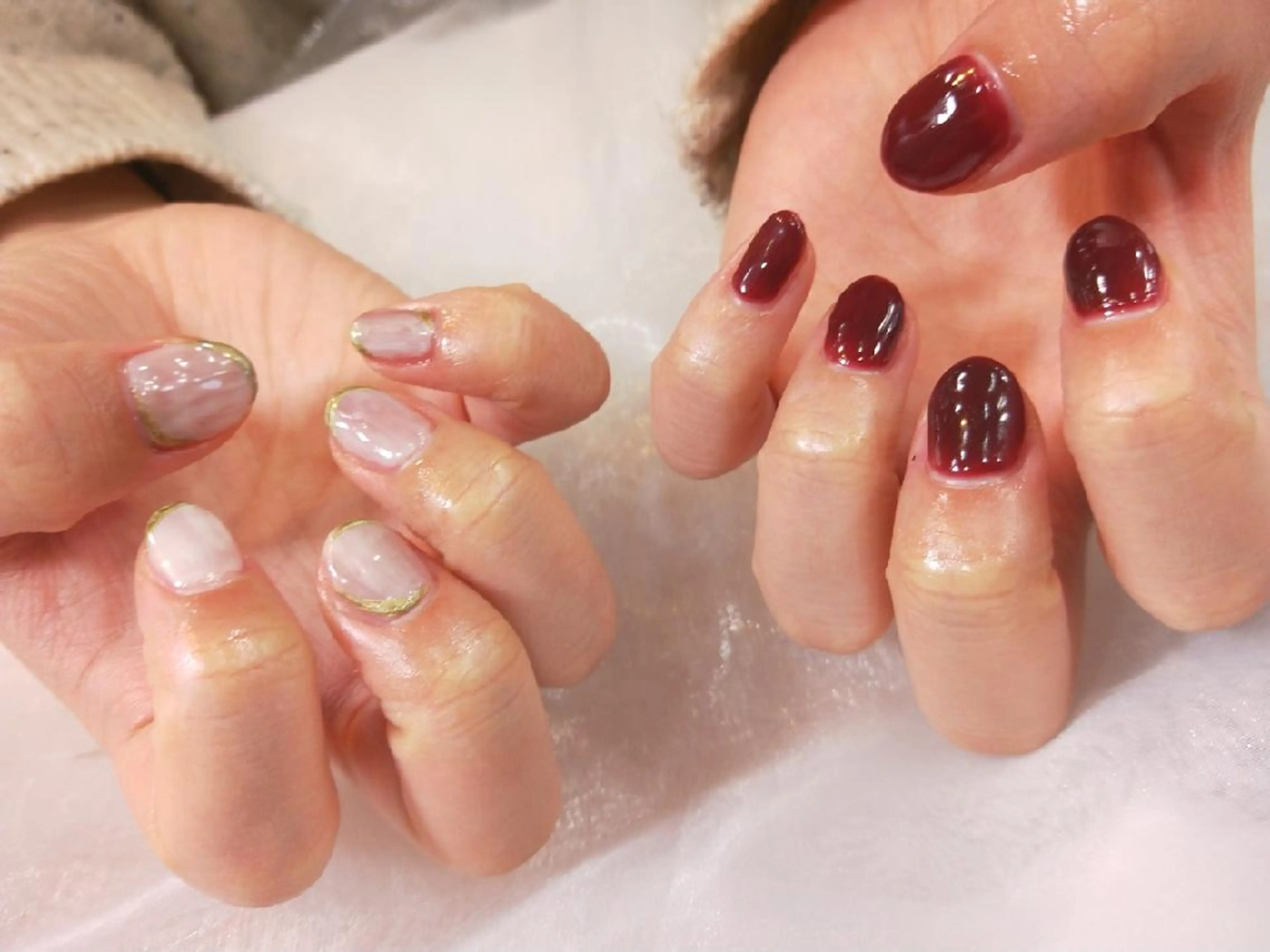 ネイル ハンドネイル ハンドケア はばすみれ🎀ﾈｲﾙ 光ﾌｪｲｼｬﾙ ﾍｱのネイルデザイン