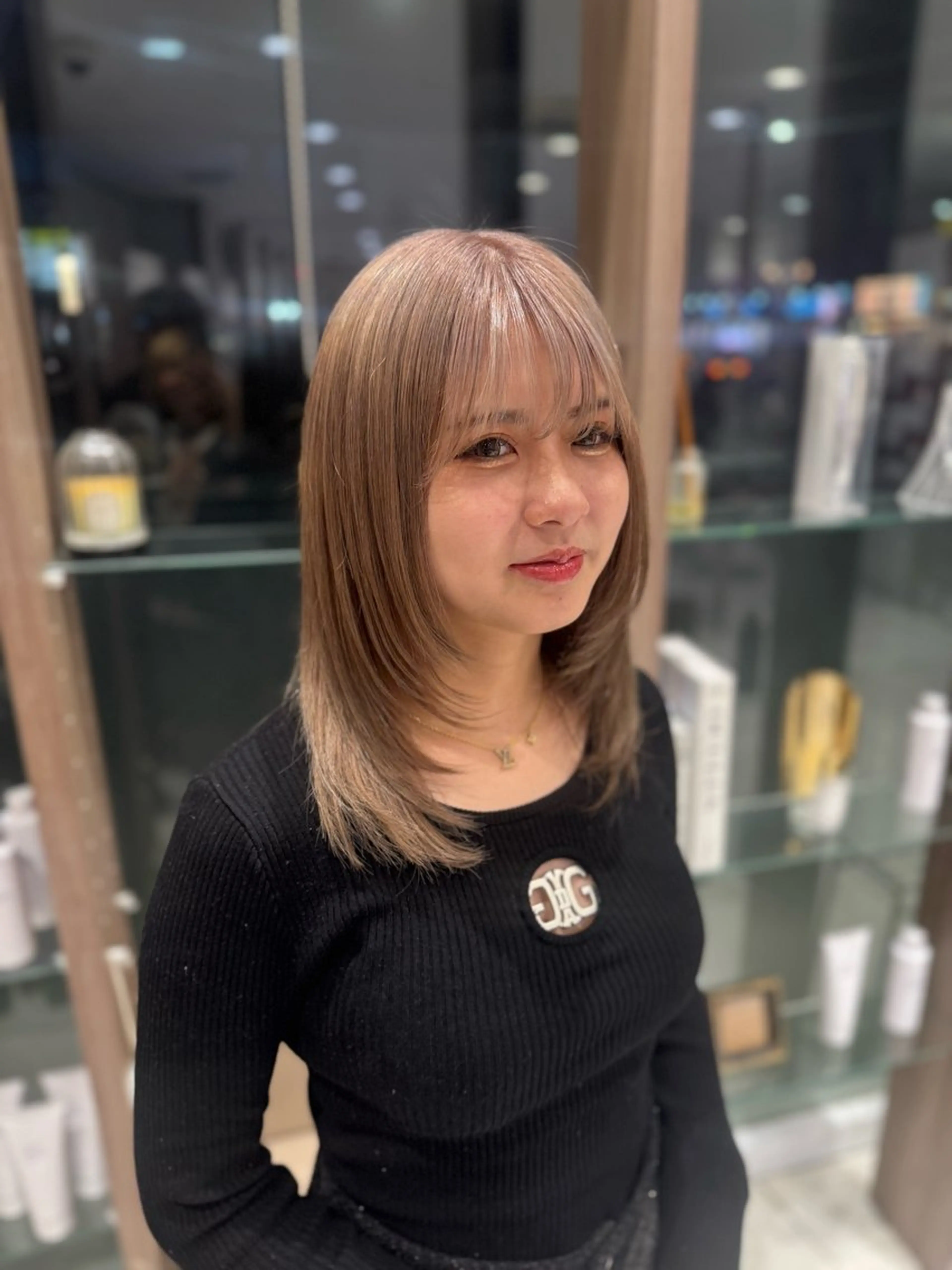 ミディアム カラー レイヤーカット カット ヘアカラー 🕯コバ/レイヤー/ 美髪縮毛🕯のヘアスタイル