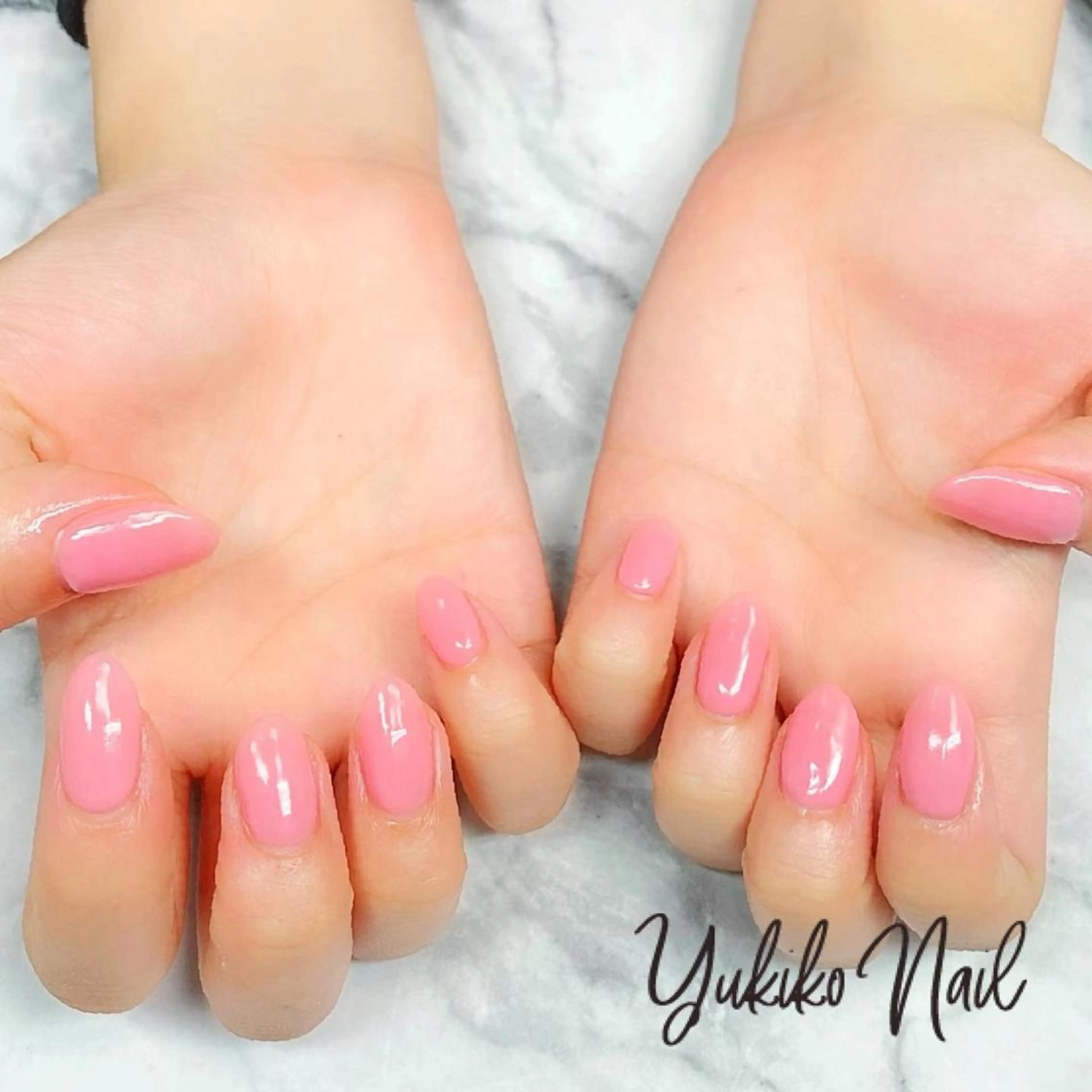 ネイル ワンカラーネイル ピンク ハンドネイル ユキコ ネイルのネイルデザイン