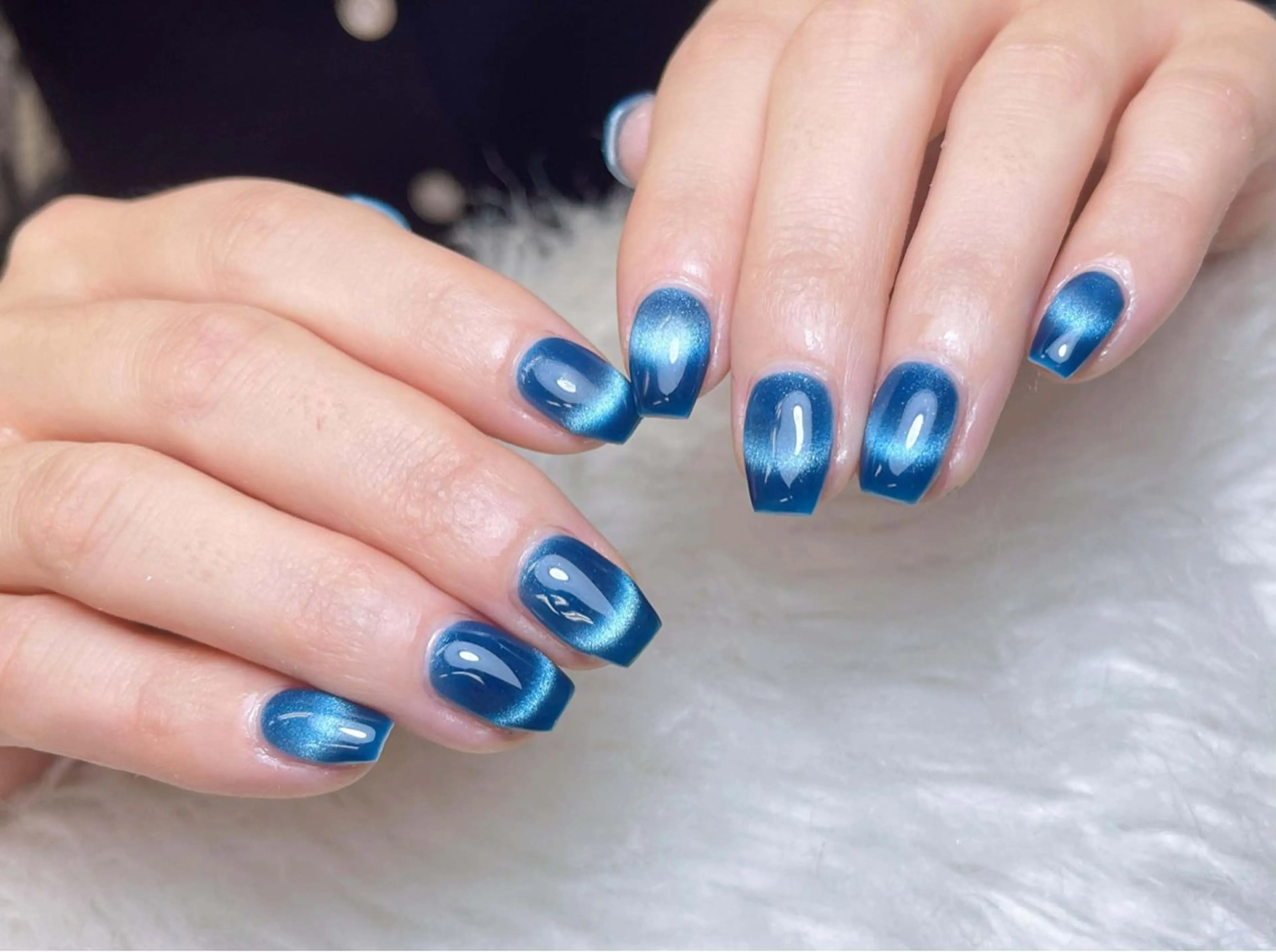 ネイル チークネイル ハート ホログラムネイル ミラーネイル ニュアンスネイル ハンドネイル Nie Nail Shinokuboのネイルデザイン