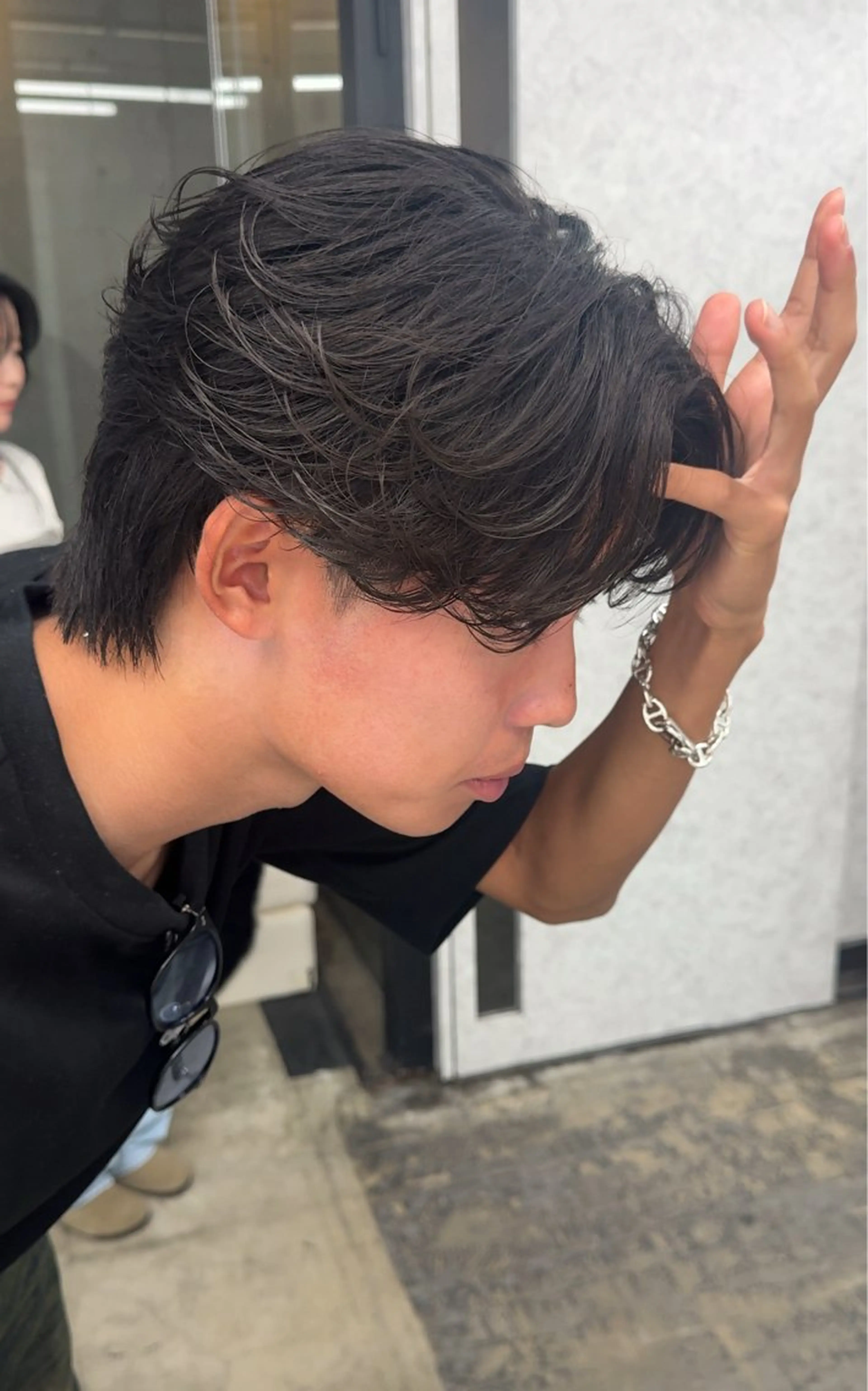 パーマ メンズ カット パーマ 岩佐 柚太のヘアスタイル