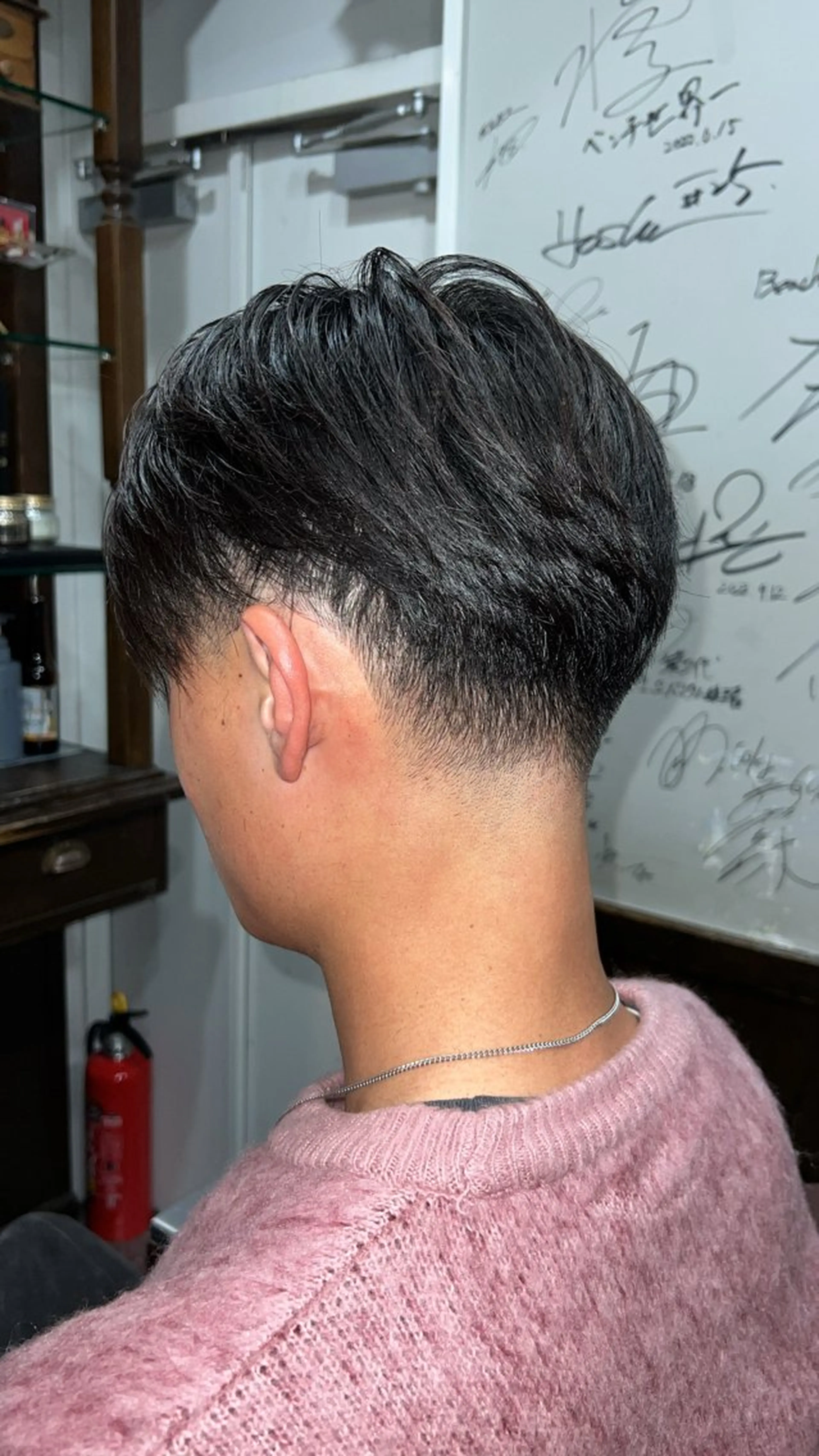 メンズ センターパート フェードカット 横浜 barber / 堀 翔空のヘアスタイル