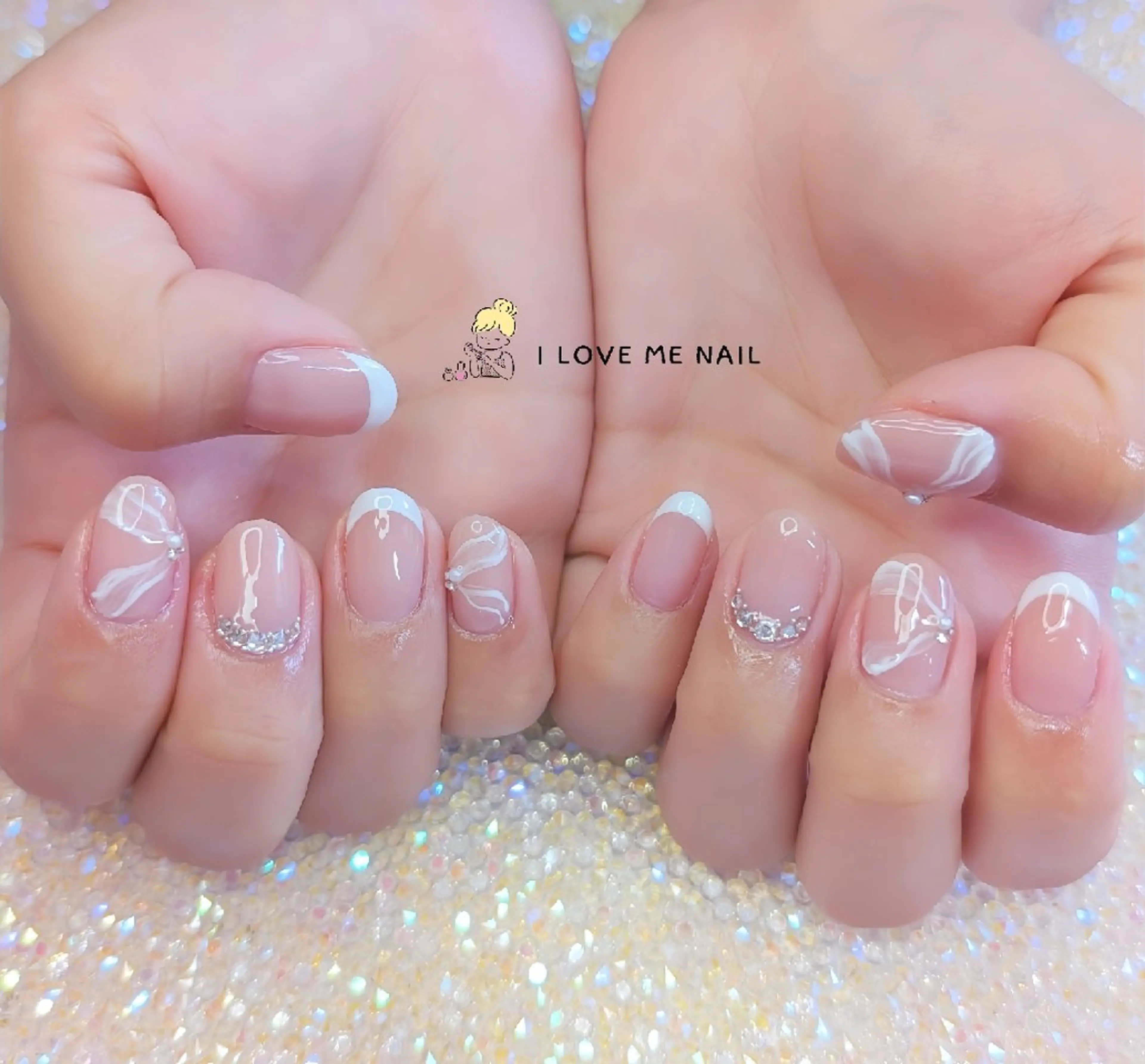 ネイル 長さ出し ハート 韓国ネイル マグネットネイル ニュアンスネイル ハンドネイル I LOVE ME NAIL.。.:*♡のネイルデザイン
