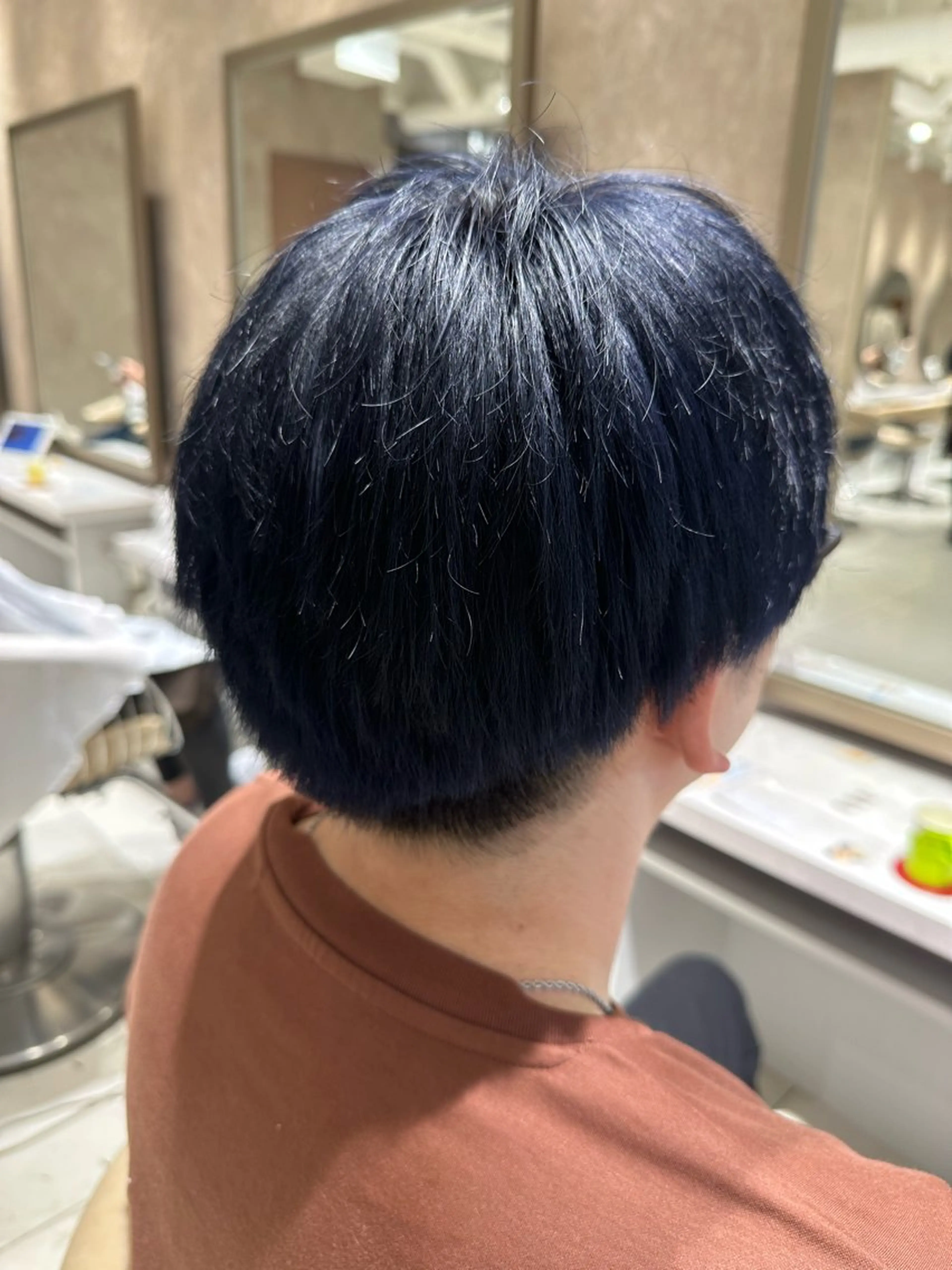 カラー メンズ ブルーカラー ネイビーカラー ブリーチ/艶カラー カノ🌼のヘアスタイル