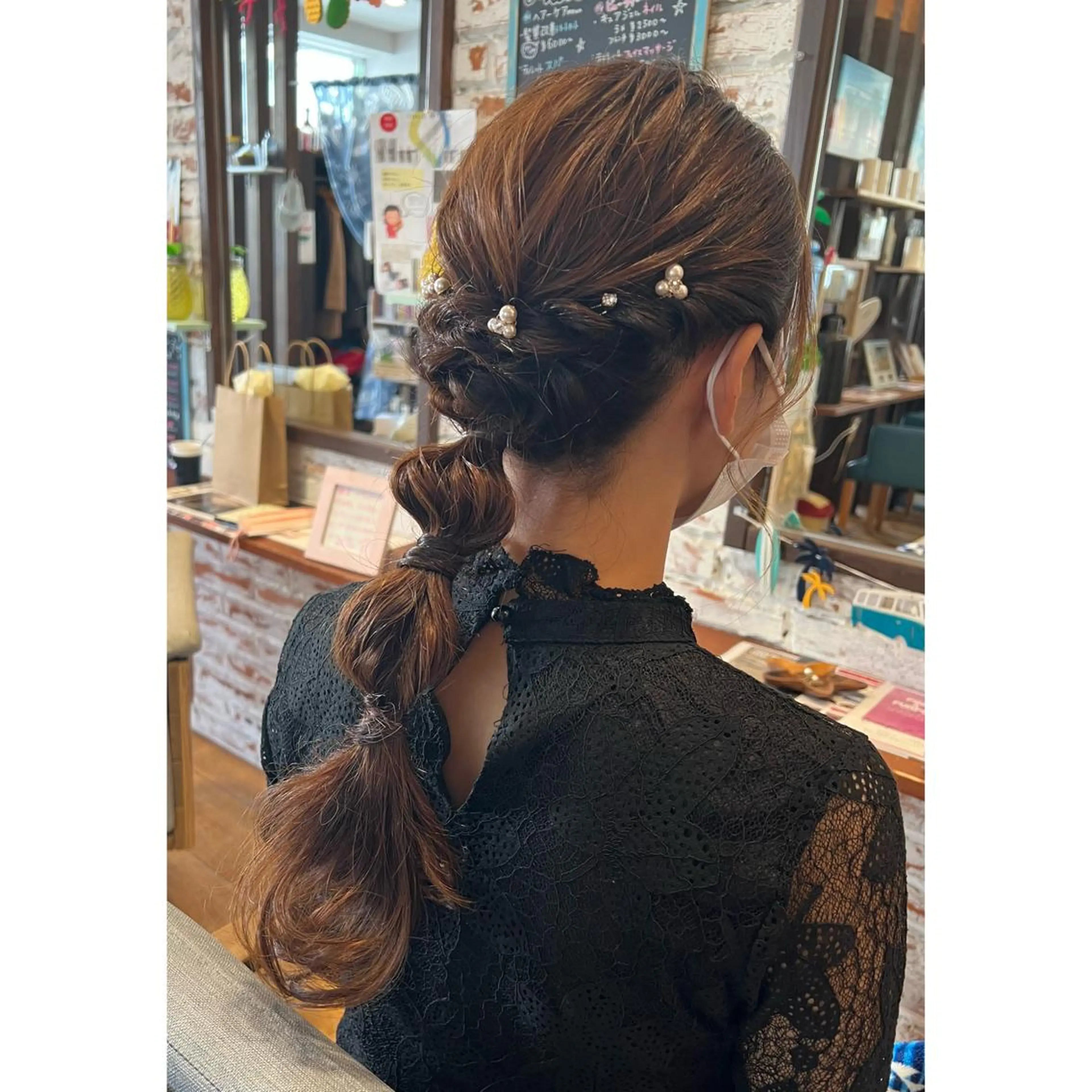 ロング 玉ねぎヘアー ヘアセット ハイトーン/ ダブルカラー/透明感のヘアスタイル