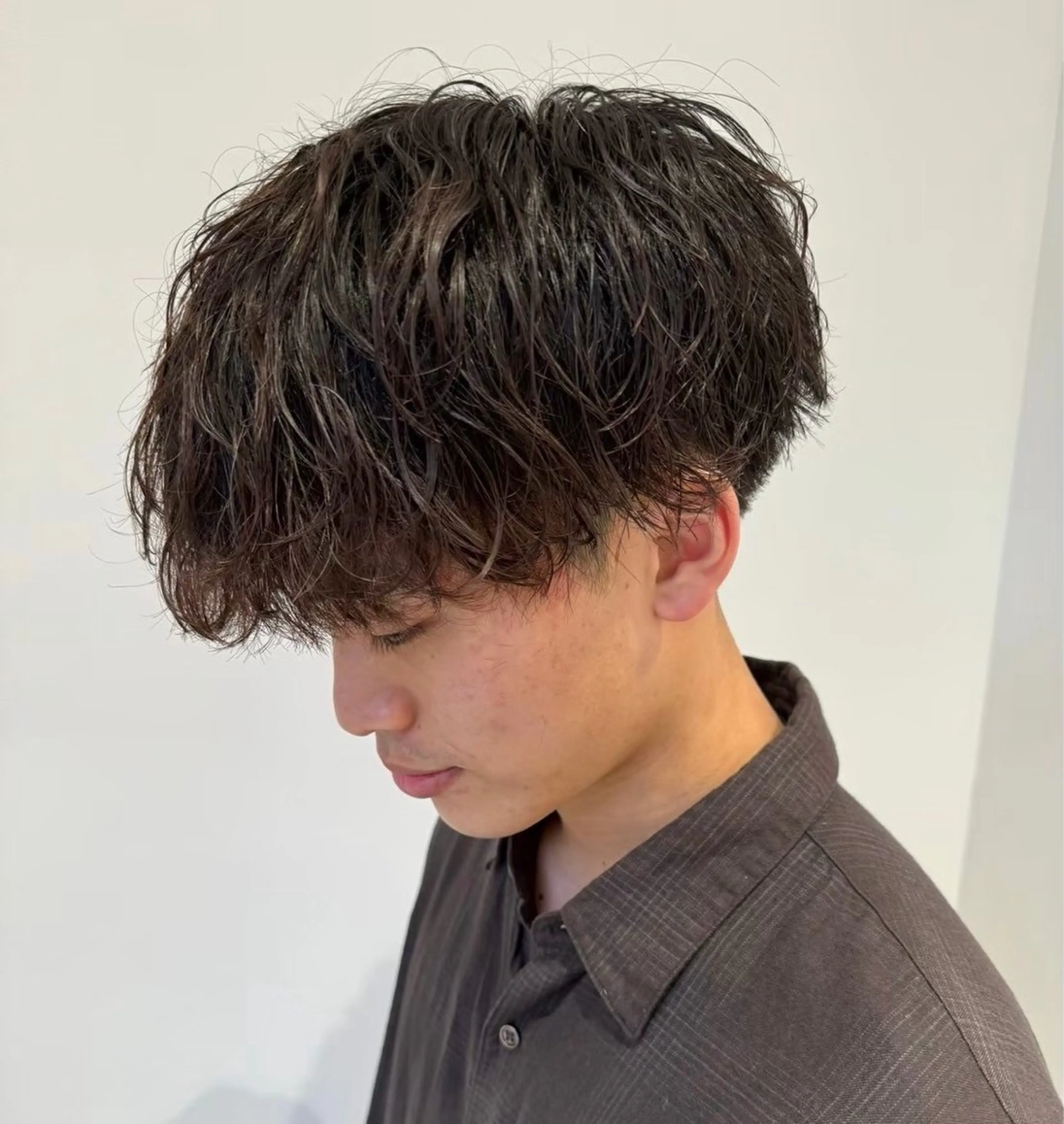 パーマ メンズ カット パーマ メンズ毛流れ 縮毛特化/土屋丈のヘアスタイル