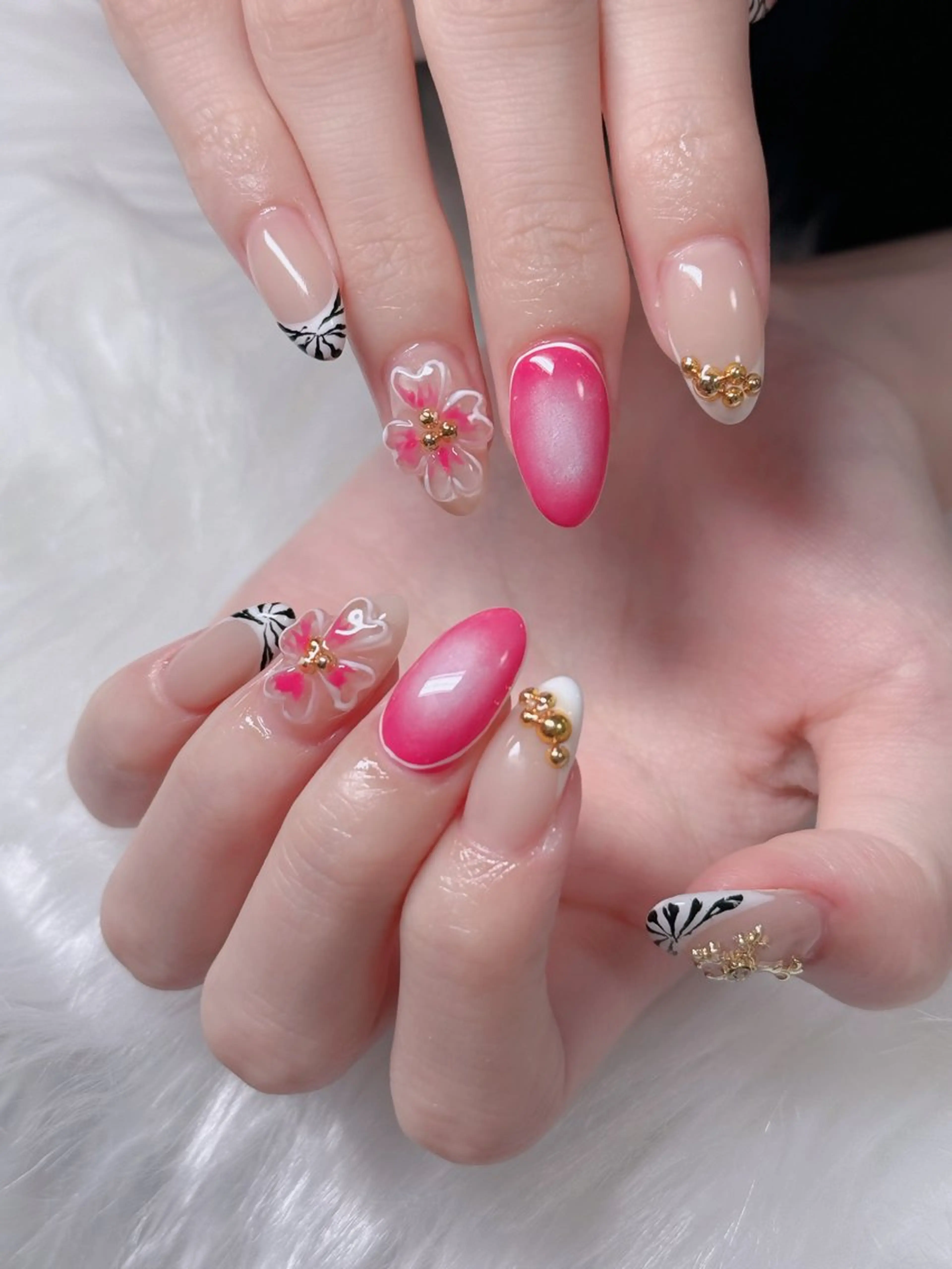 ネイル オーロラネイル フレンチネイル ジェルネイル ハロウィン 韓国ネイル ハンドネイル H.baby Nail Salonのネイルデザイン