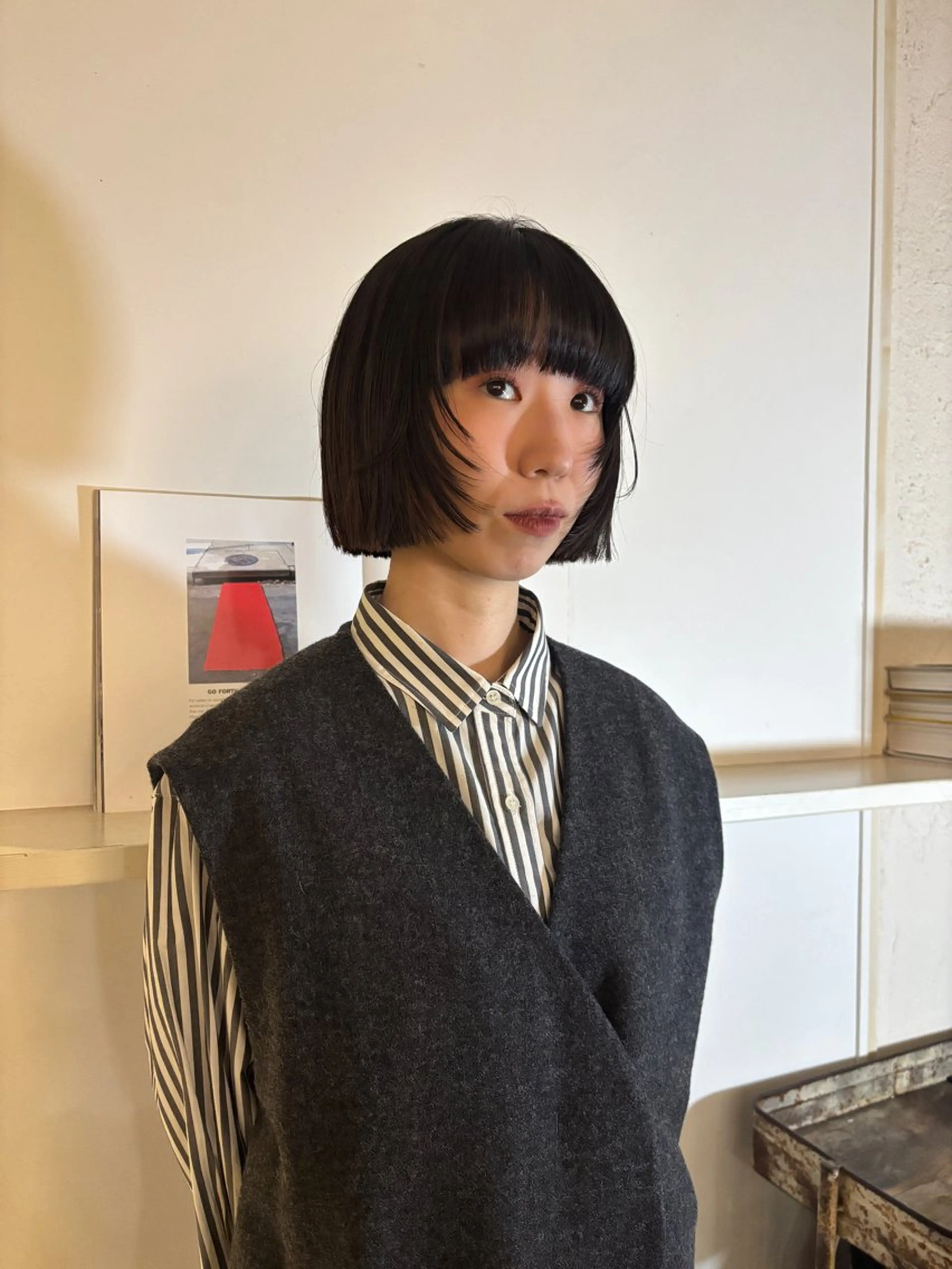 ショート ボブ レイヤーカット カット トリートメント saya/似合わせ /透明感カラーのヘアスタイル